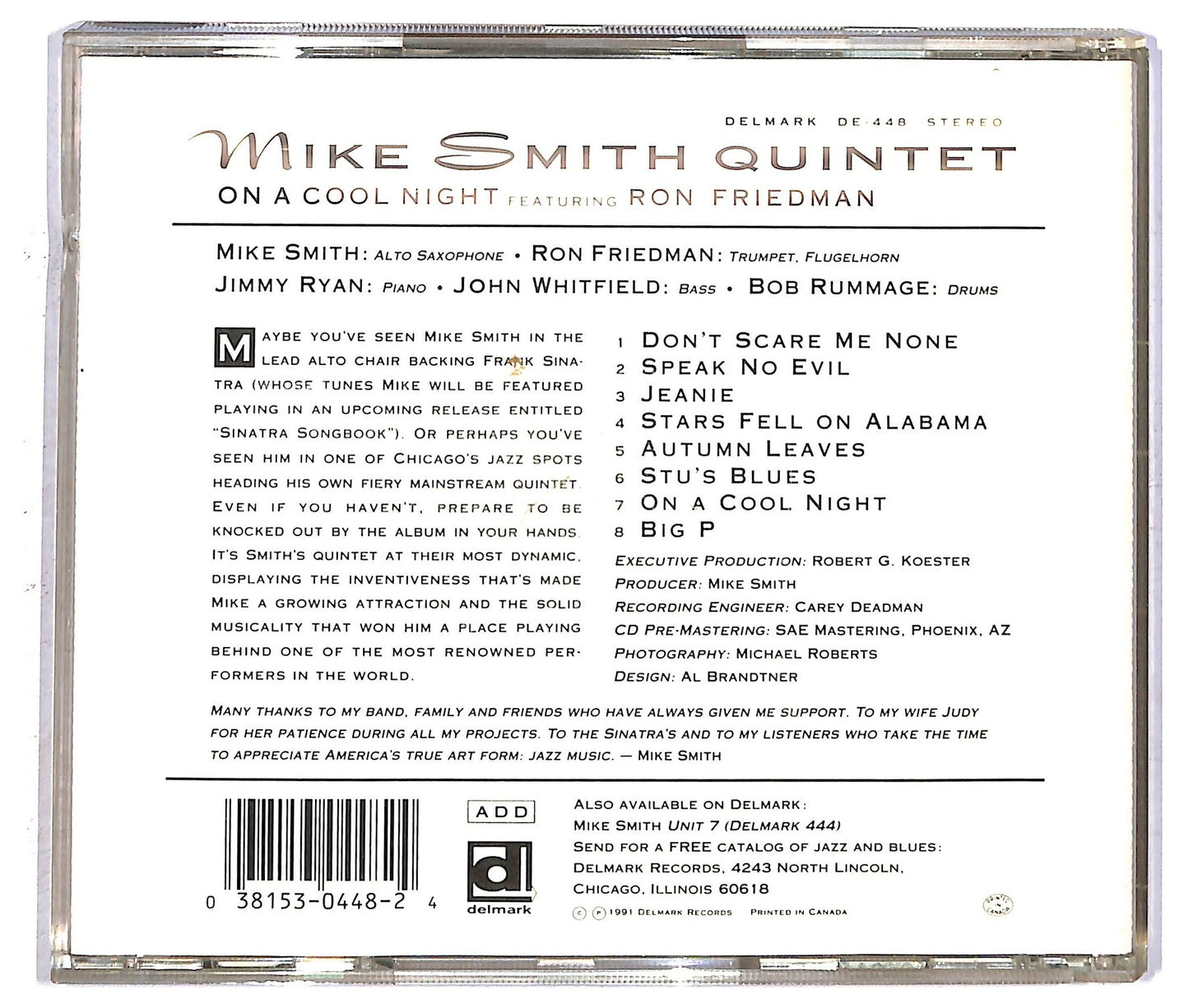 EBOND Mike Smith Quintet - On A Cool Night CD CD092460