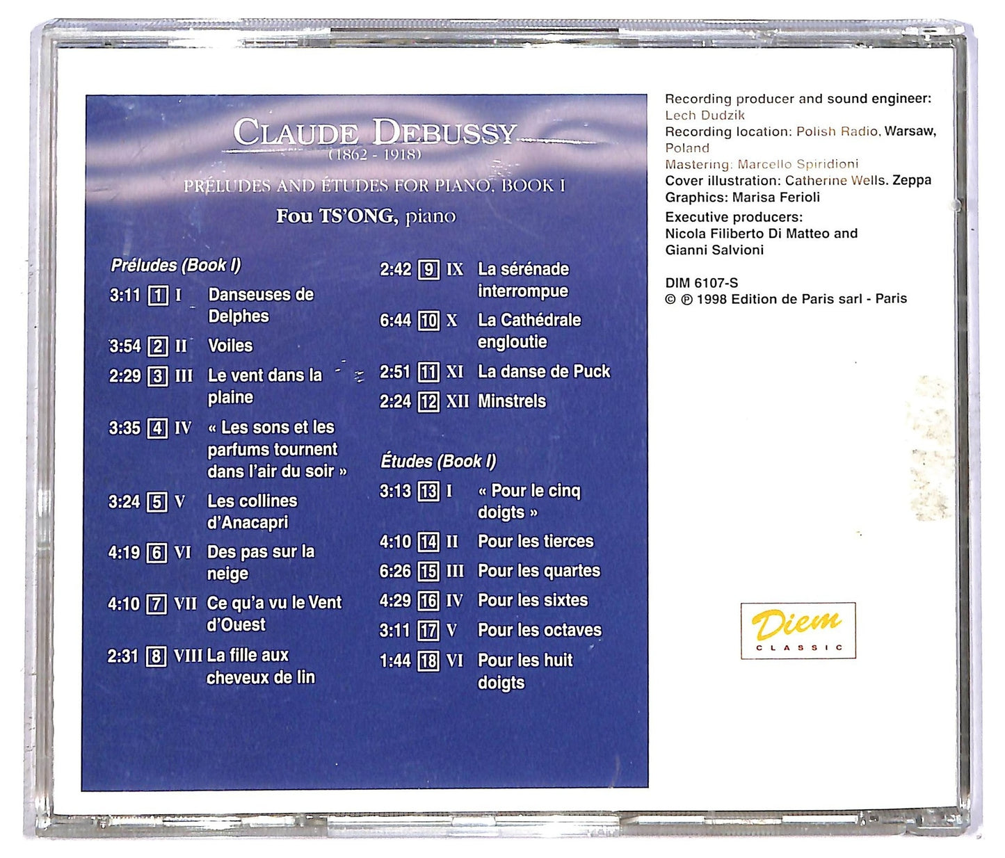 EBOND Debussy Fou Ts'Ong - Preludes And Etudes Volume 1 CD CD092462