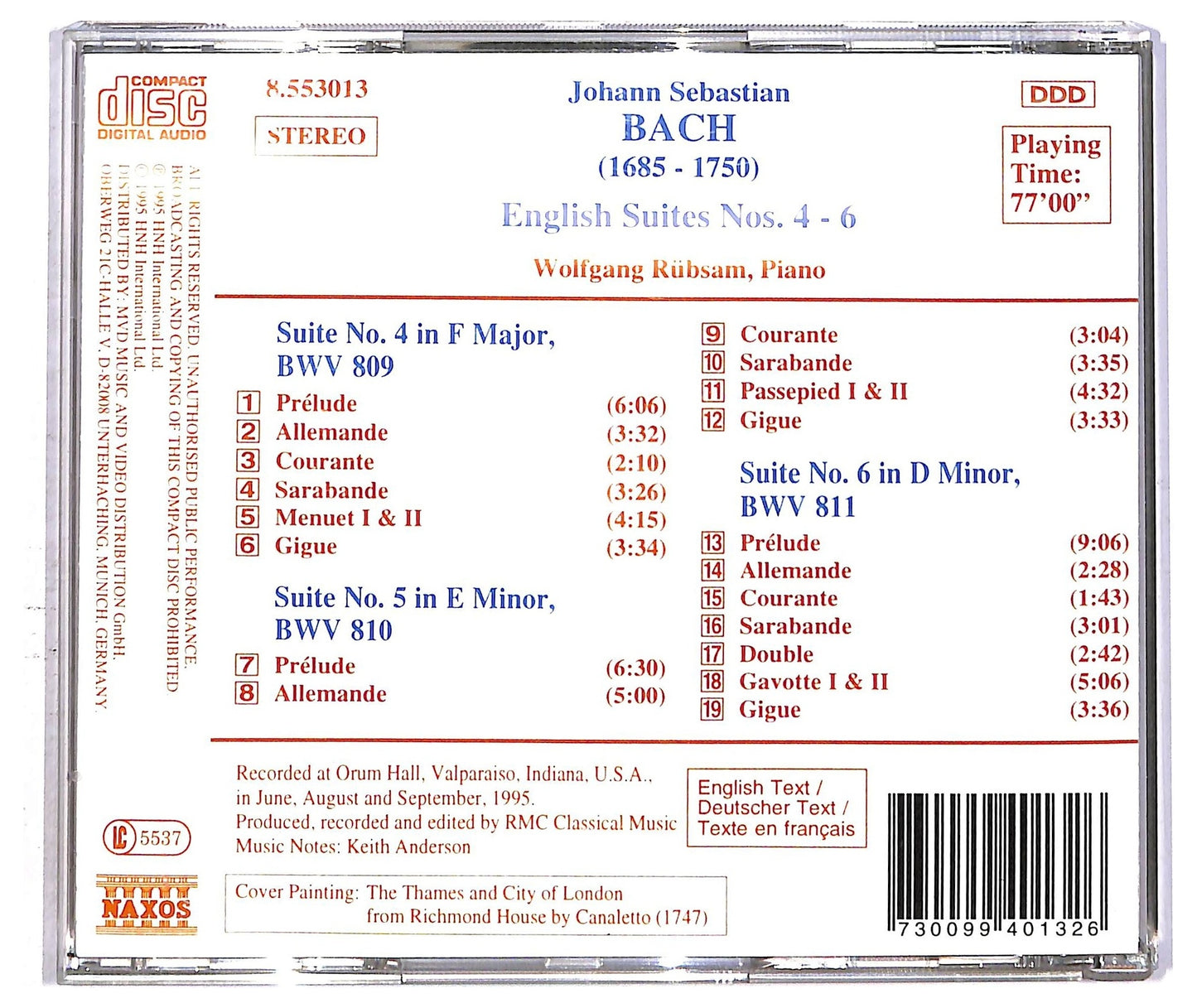 EBOND J. S. Bach - English Suites Nos. 4 - 6 BWV 809 - 811 CD CD092510