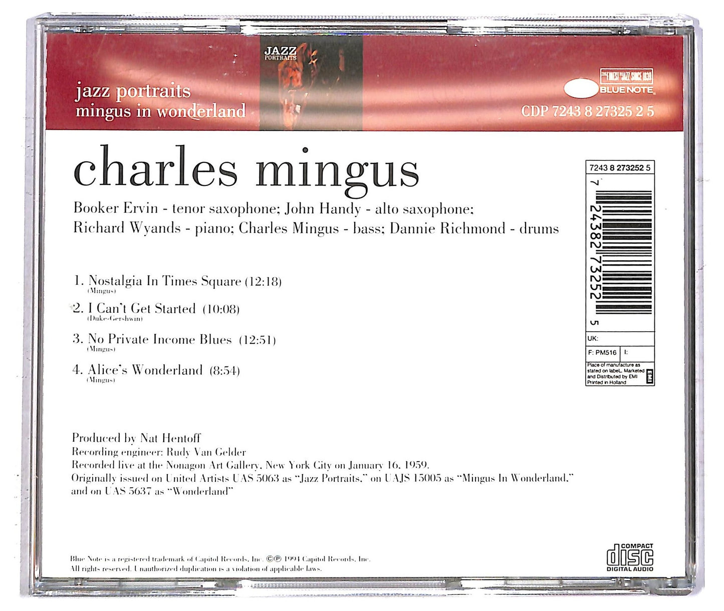 EBOND Charles Mingus - Jazz Portraits. Mingus In Wonderland CD CD092529