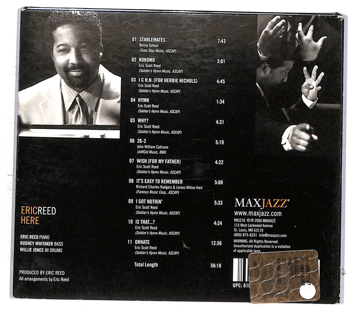 EBOND Eric Reed - Here CD CD092555