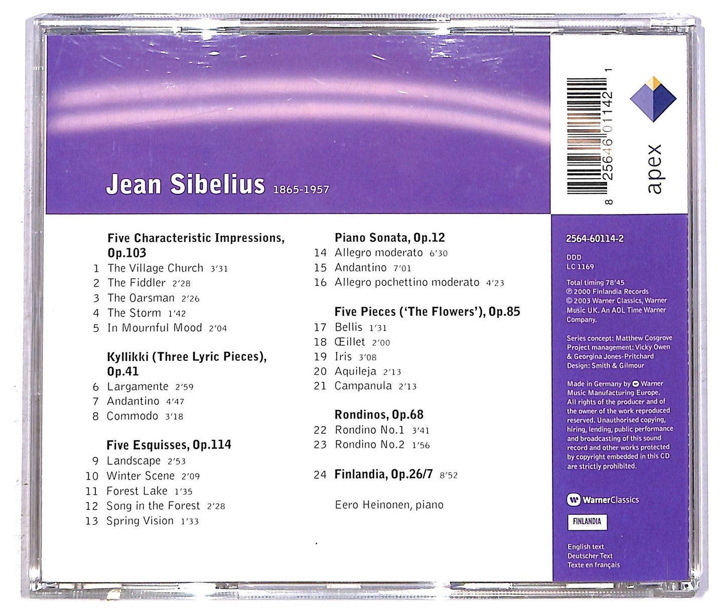 EBOND Jean SIbelius - Piano works CD CD092620
