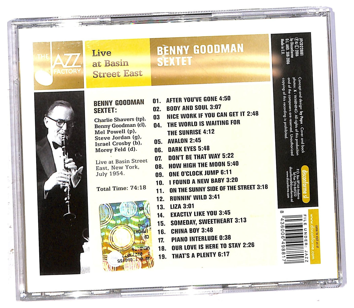 EBOND Benny Goodman Sextet - Live At Basin Street East CD CD092632