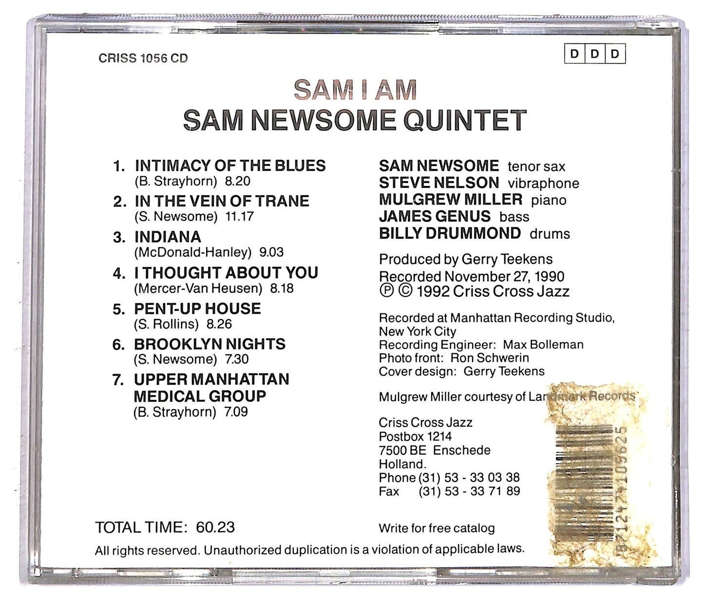EBOND Sam Newsome Quintet - Sam I Am CD CD092640