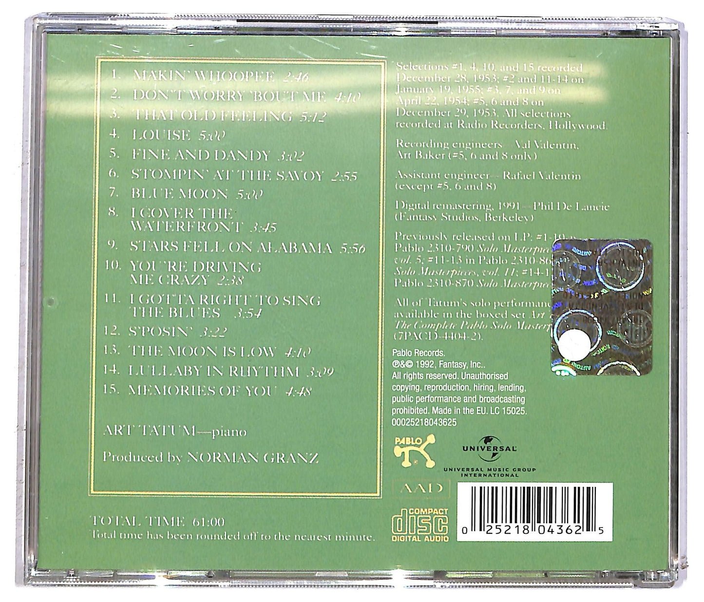 EBOND Art Tatum - The Art Tatum Solo Masterpieces, Volume Five CD CD092659