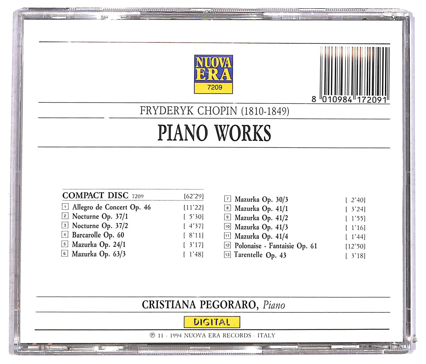 EBOND Cristiana Pegoraro - Chopin piano works CD CD092662