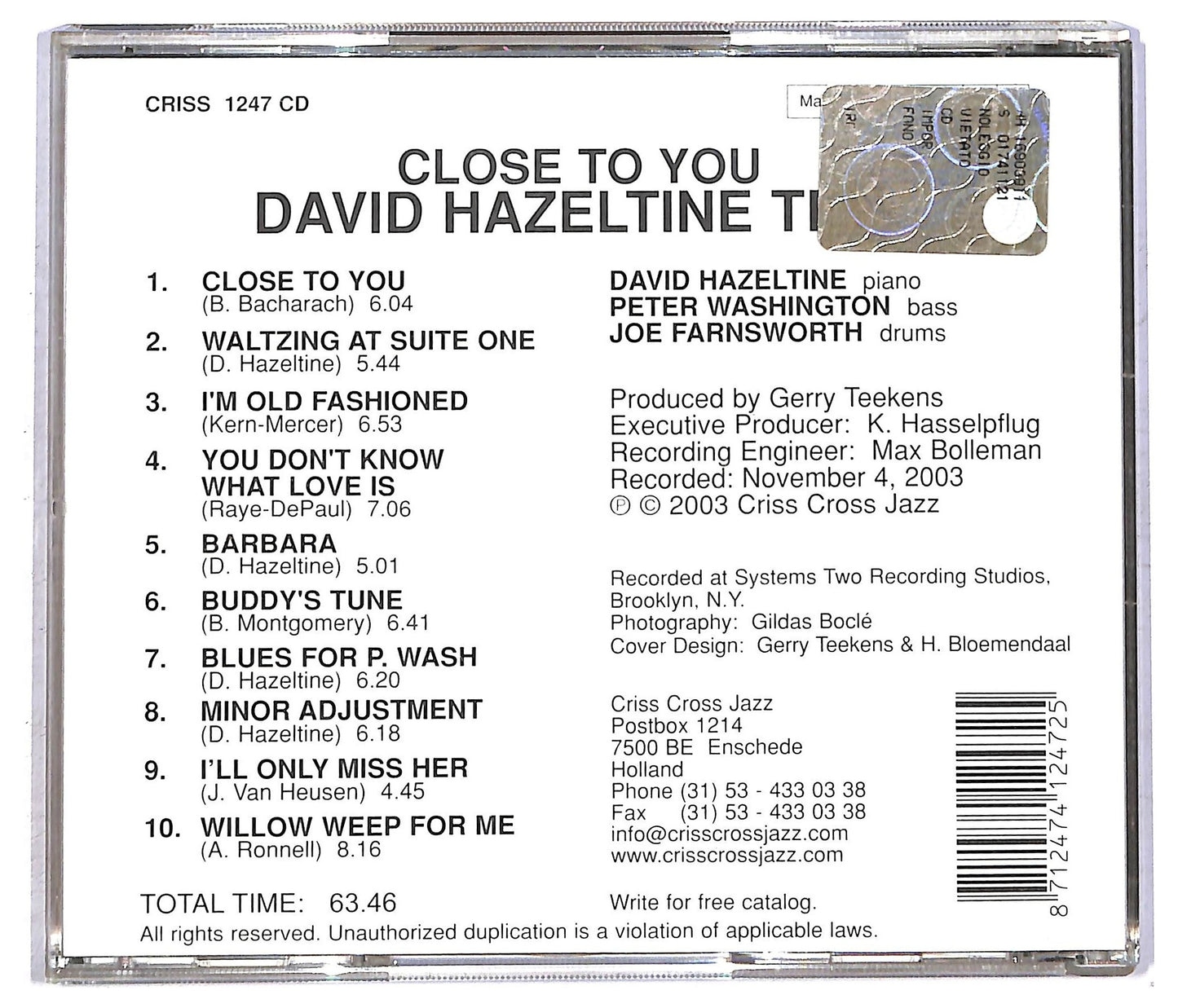 EBOND David Hazeltine - Close To You CD CD092731