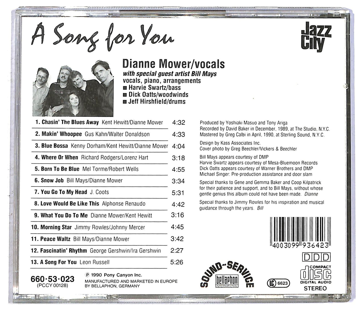 EBOND Dianne Mower With Special Guest Artist Bill Mays - A Song For You CD CD092760
