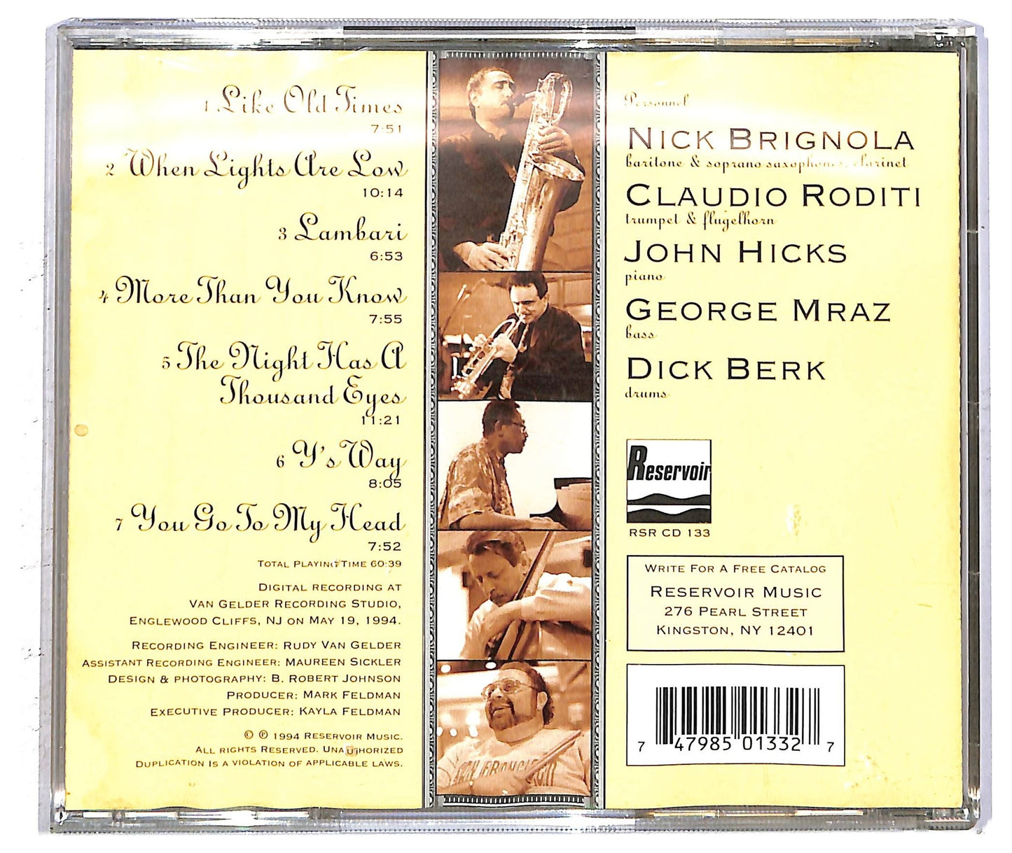 EBOND Nick Brignola - Like Old Times CD CD092824
