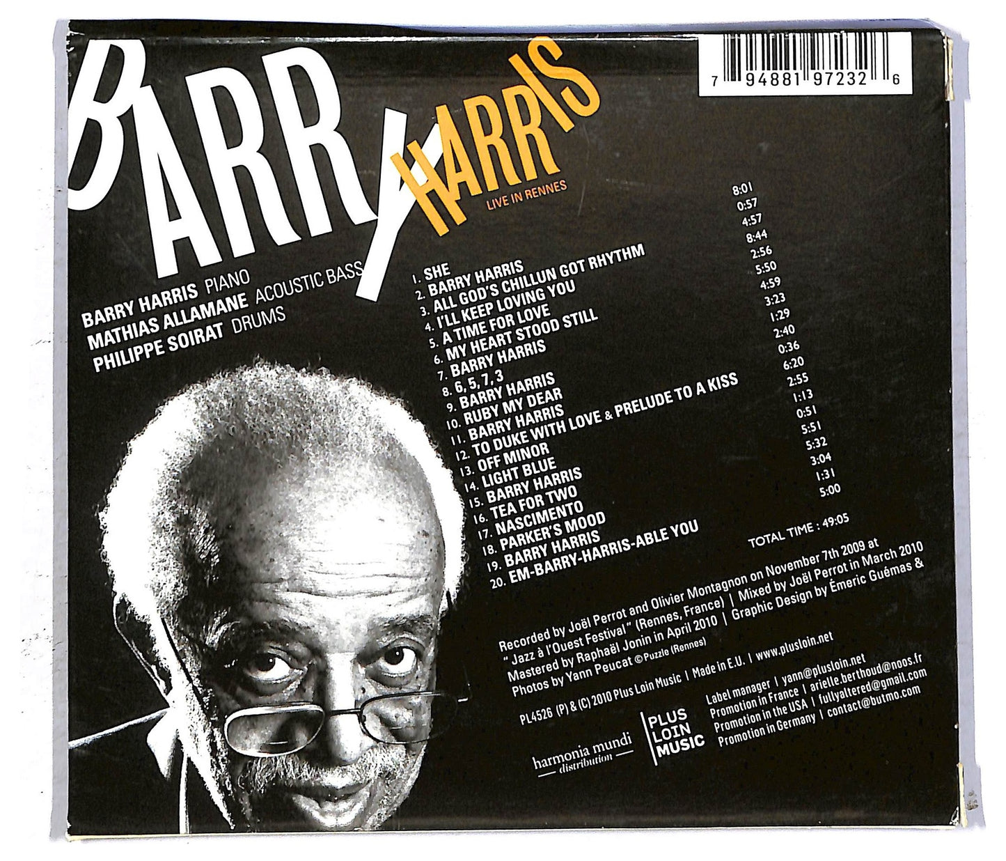 EBOND Barry Harris - Live In Rennes CD CD092840