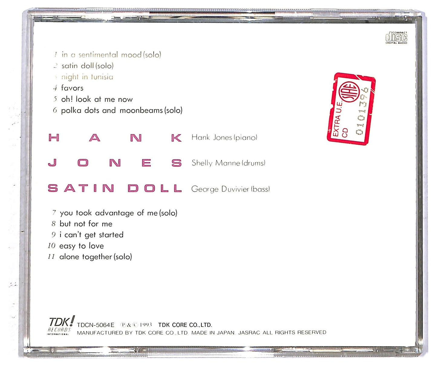 EBOND Hank Jones - Satin Doll CD CD092851