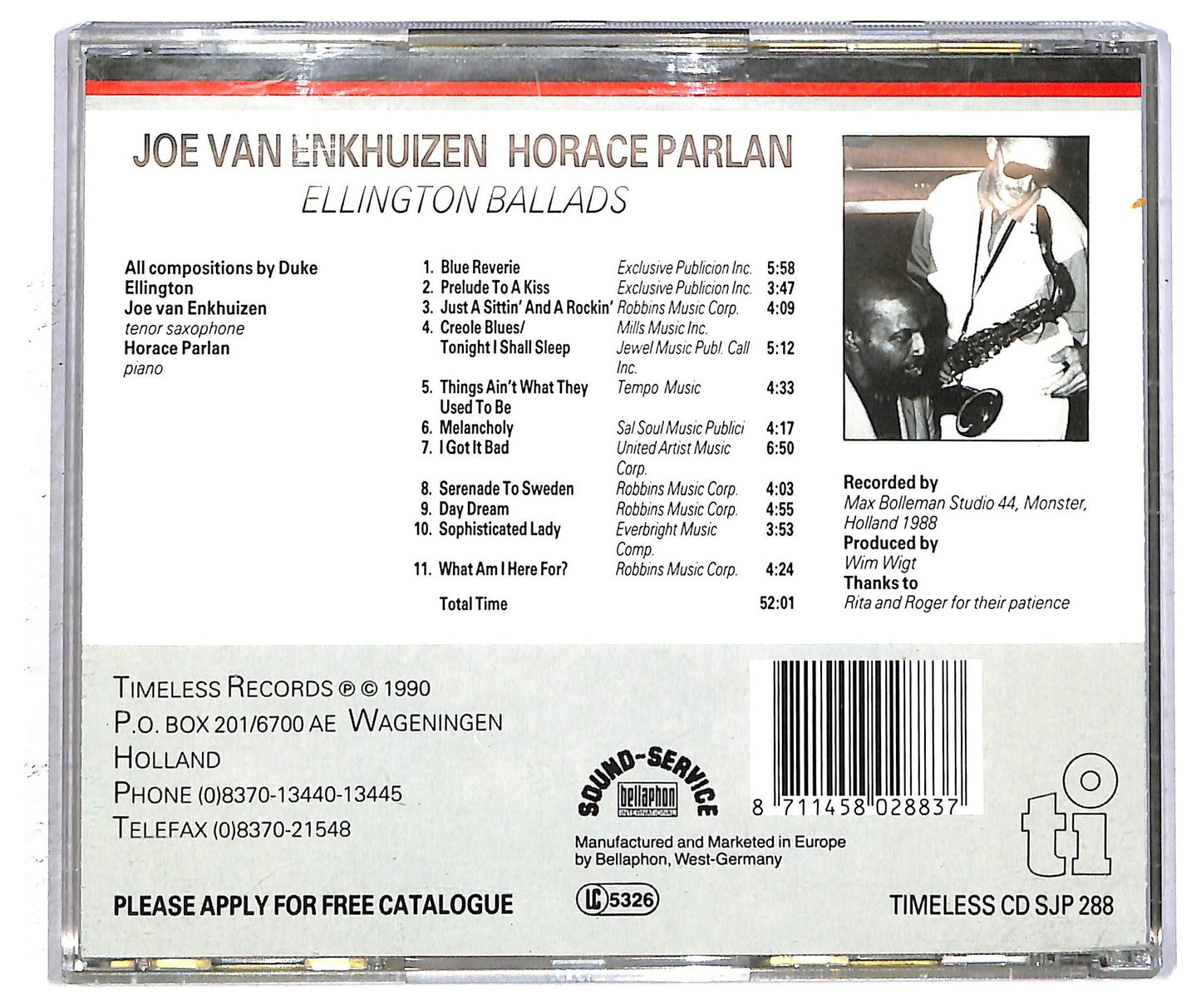 EBOND Joe Van Enkhuizen Horace Parlan - Ellington Ballads CD CD092861