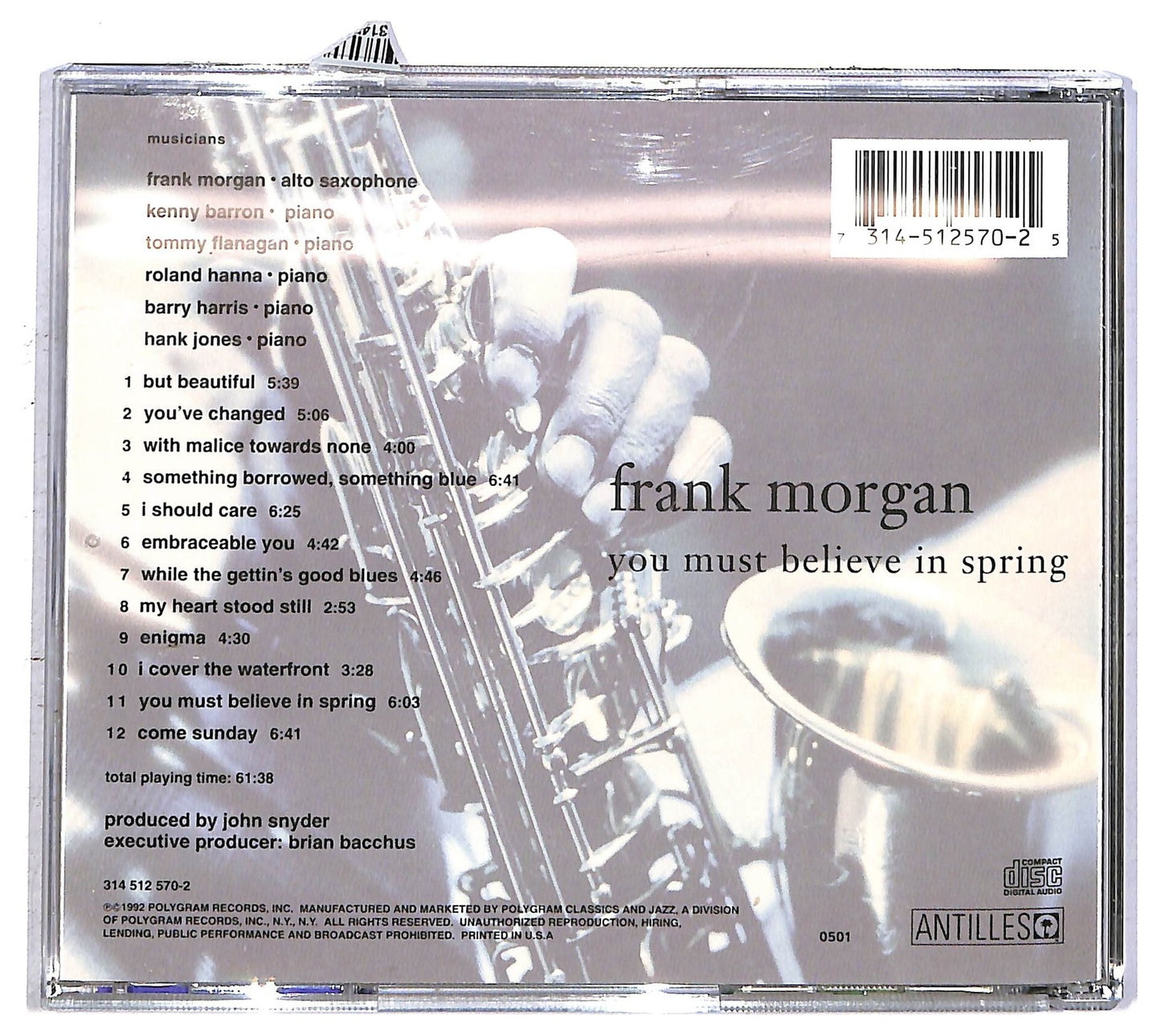 EBOND Frank Morgan - You Must Believe In Spring CD CD092929