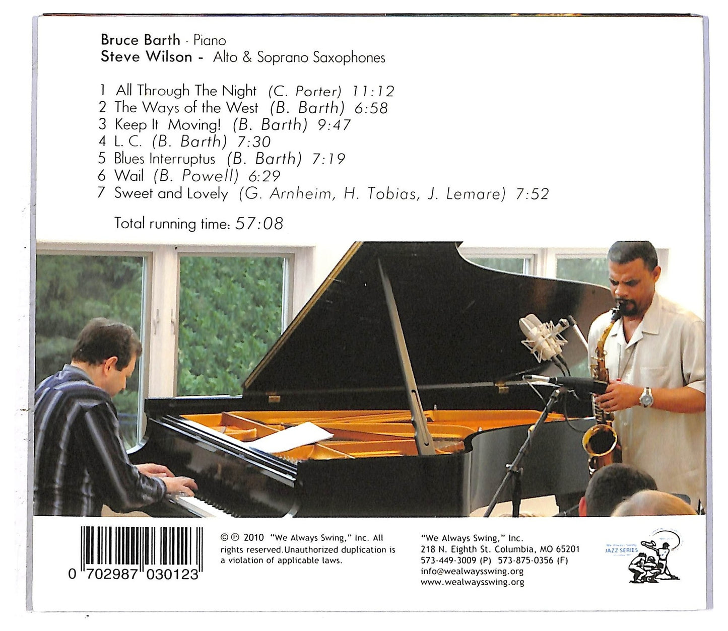 EBOND Bruce Barth Steve Wilson - Home - Live In Columbia, Missouri CD CD092959
