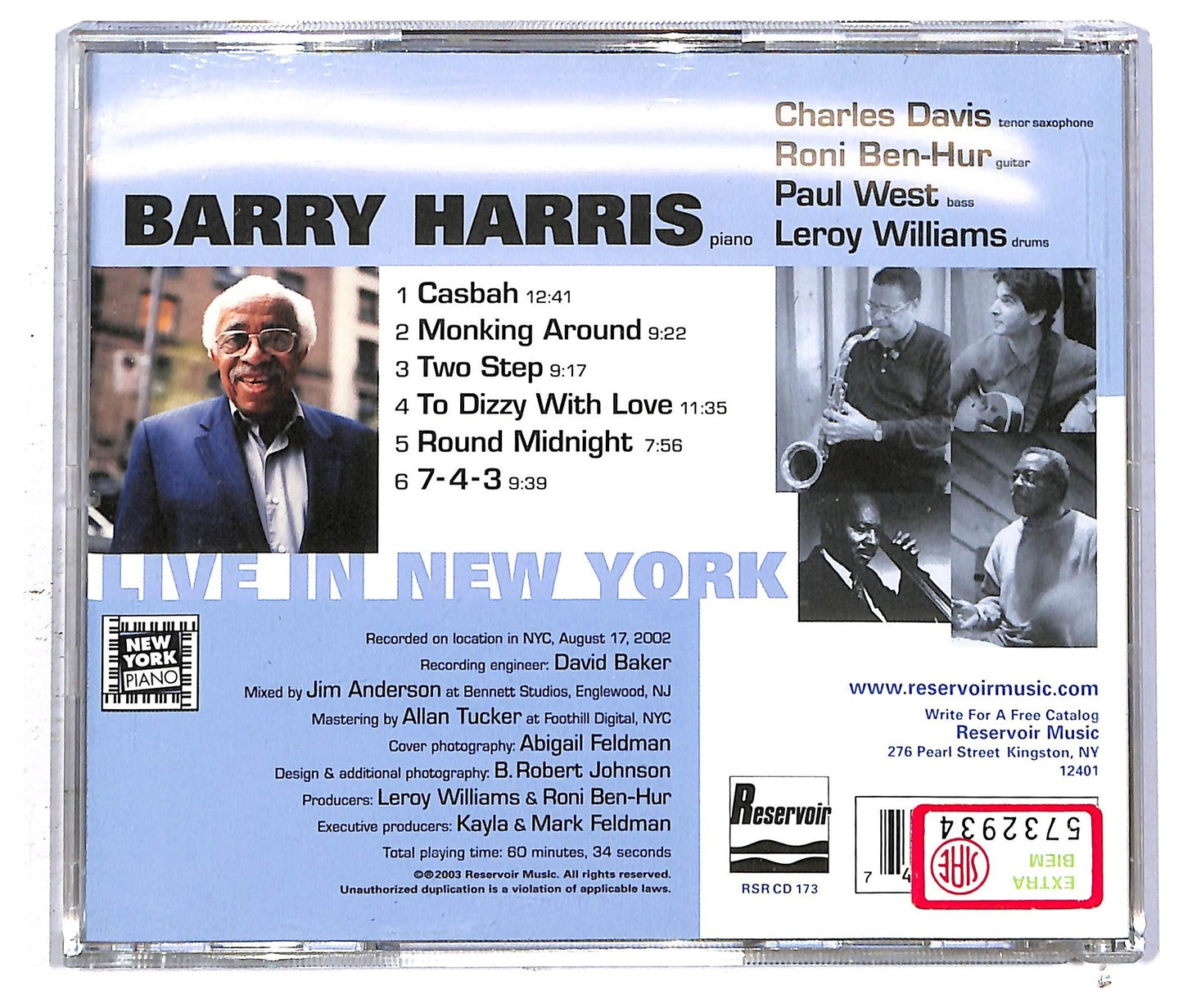 EBOND Barry Harris - Live In New York CD CD093035