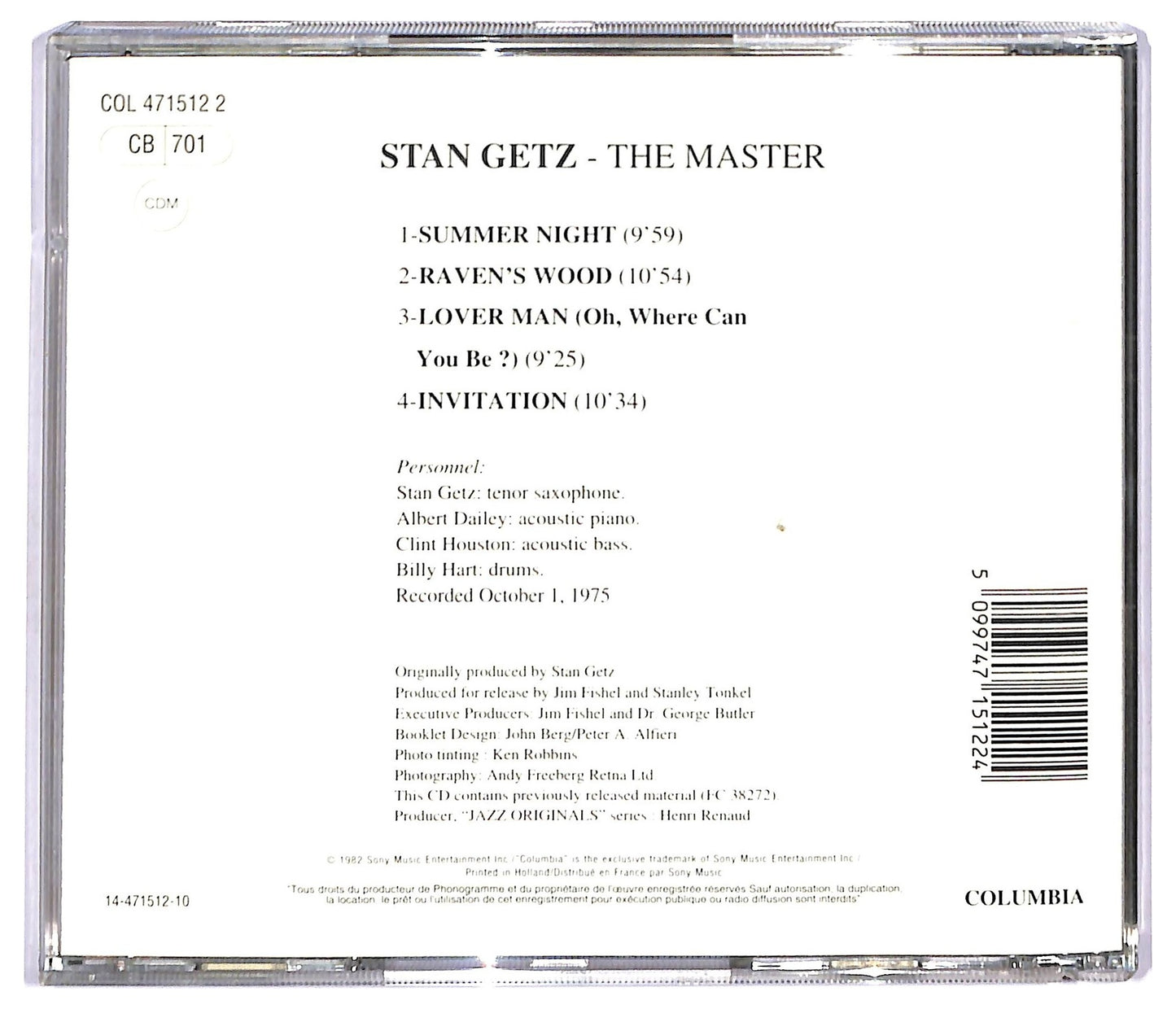 EBOND Stan Getz - The Master CD CD093116