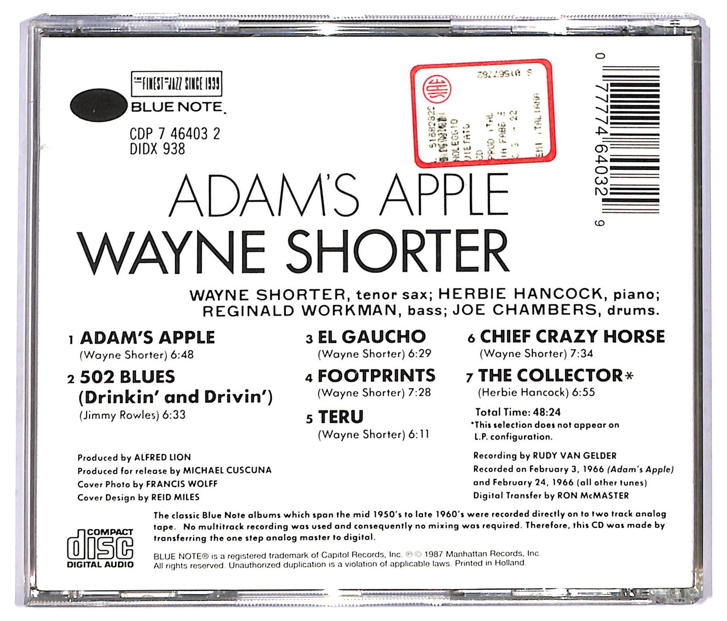 EBOND Wayne Shorter - Adam's Apple CD CD093120