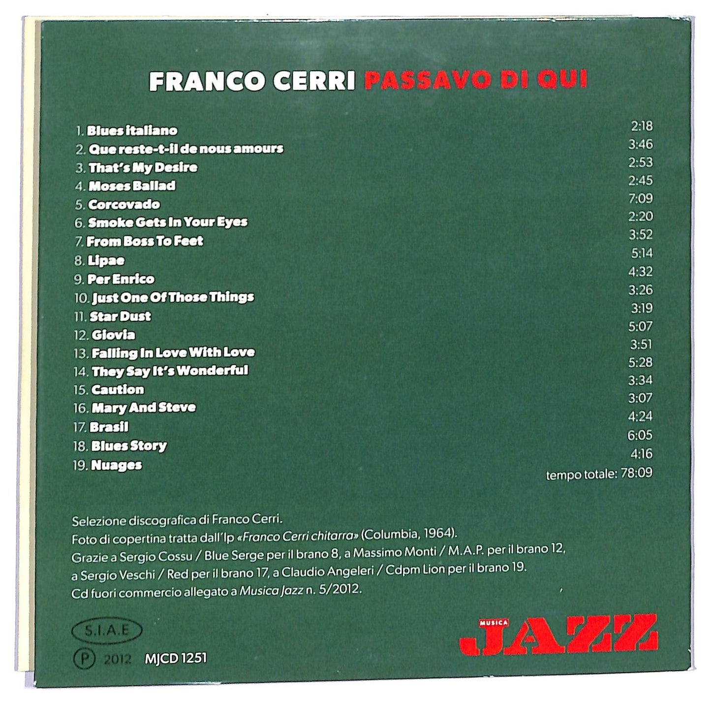 EBOND Franco Cerri - Passavo di qui CD CD093158