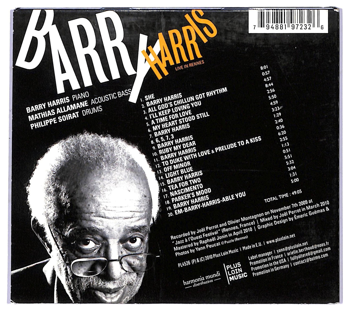EBOND Barry Harris - Live In Rennes CD CD093165