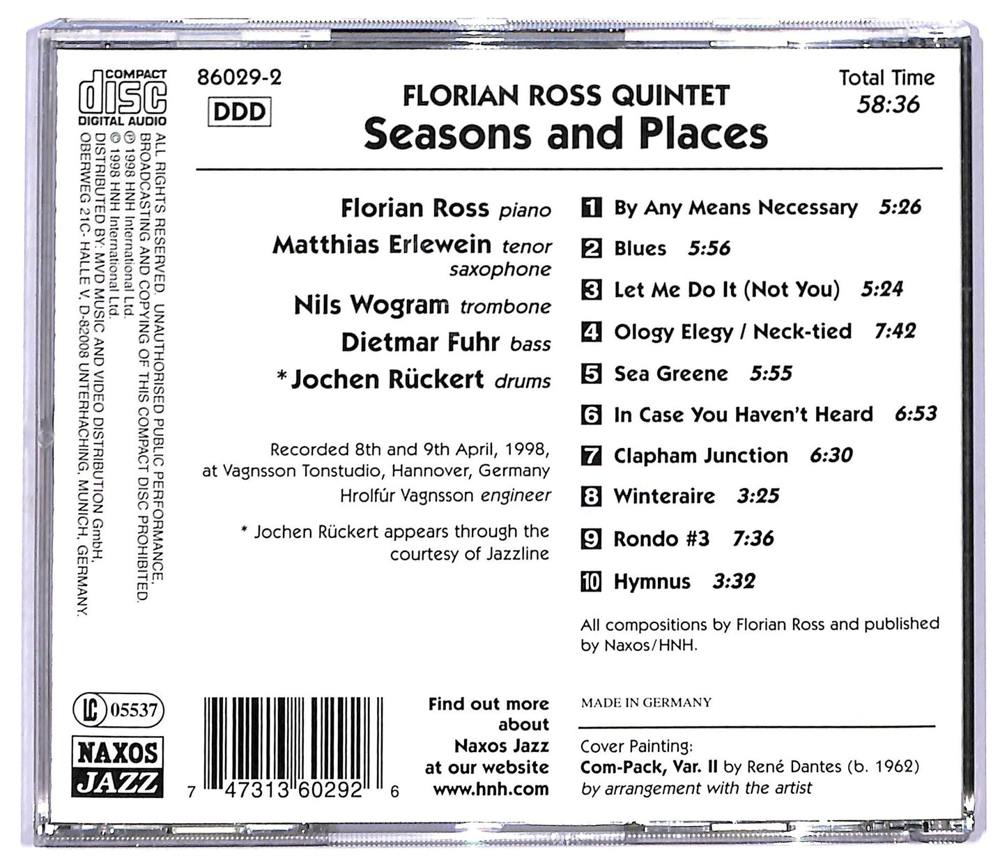 EBOND Florian Ross Quintet - Seasons And Places CD CD093202