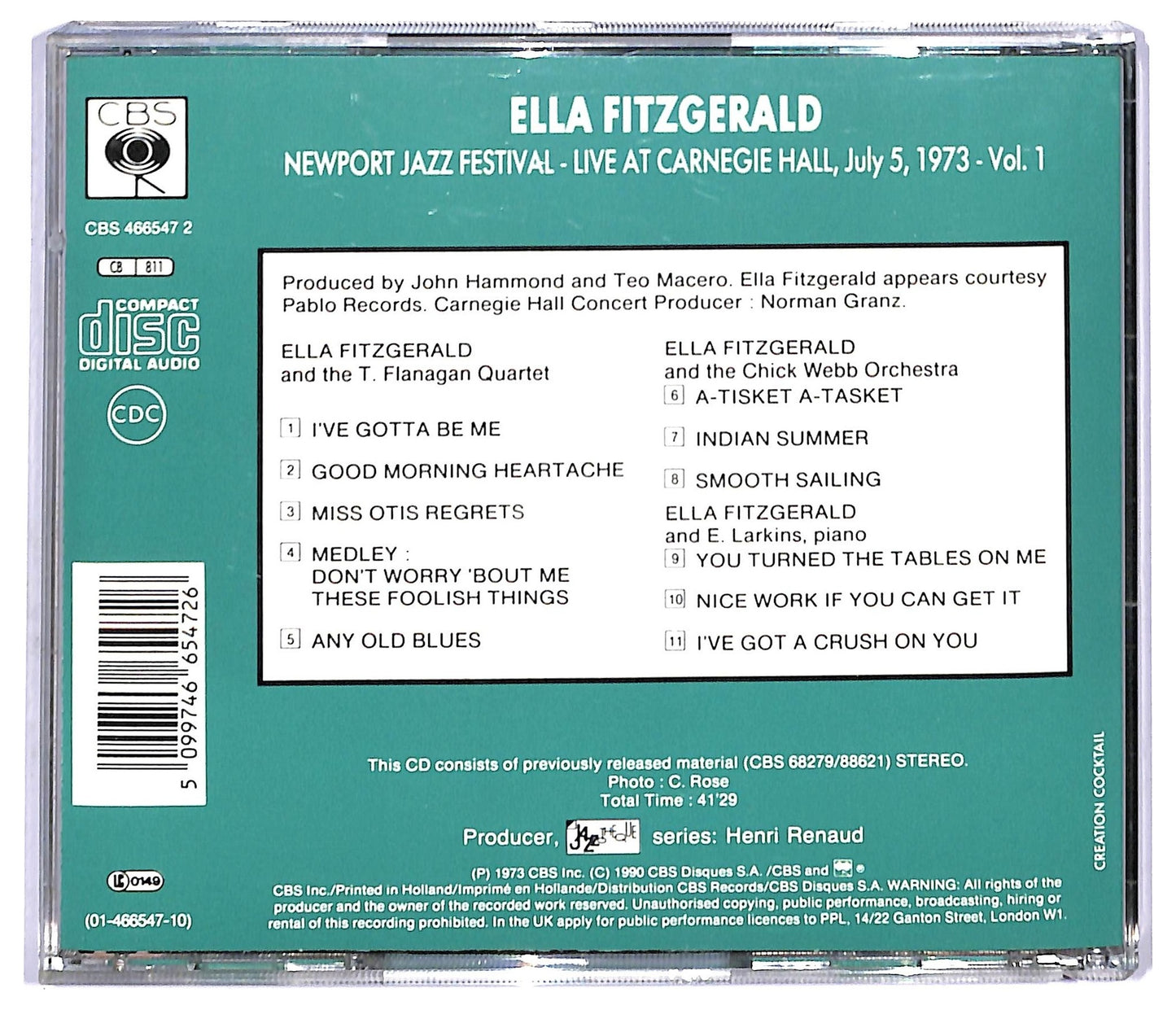 EBOND Ella Fitzgerald - Newport Jazz Festival Vol. 1 CD CD093224