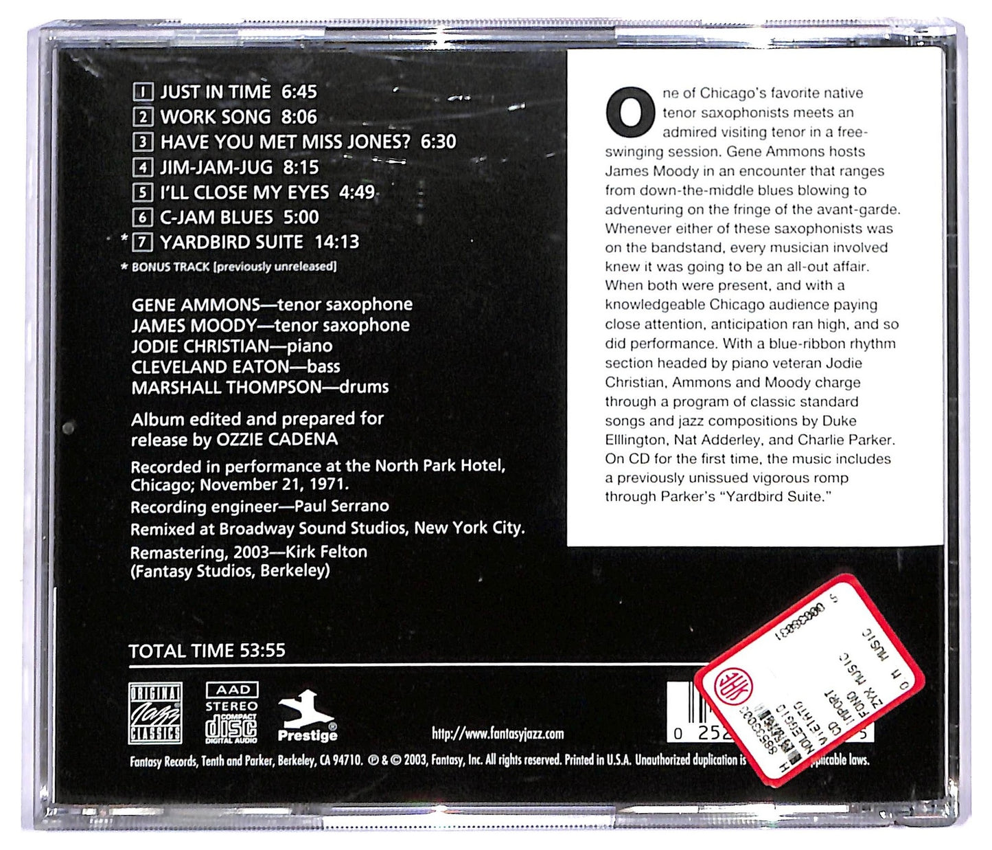 EBOND Ammons & Moody - Chicago Concert CD CD093250