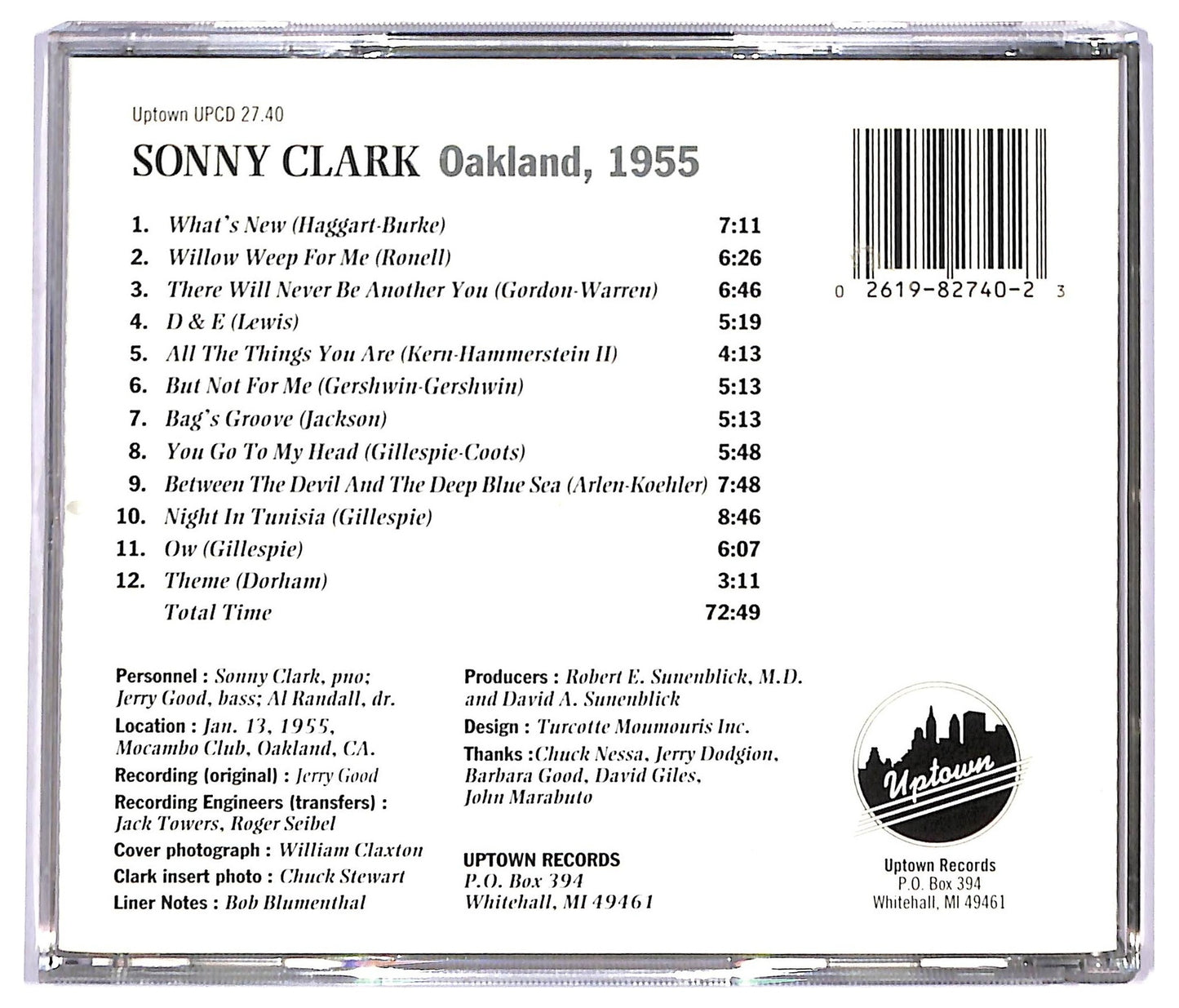 EBOND Sonny Clark - Oakland, 1955 CD CD093321