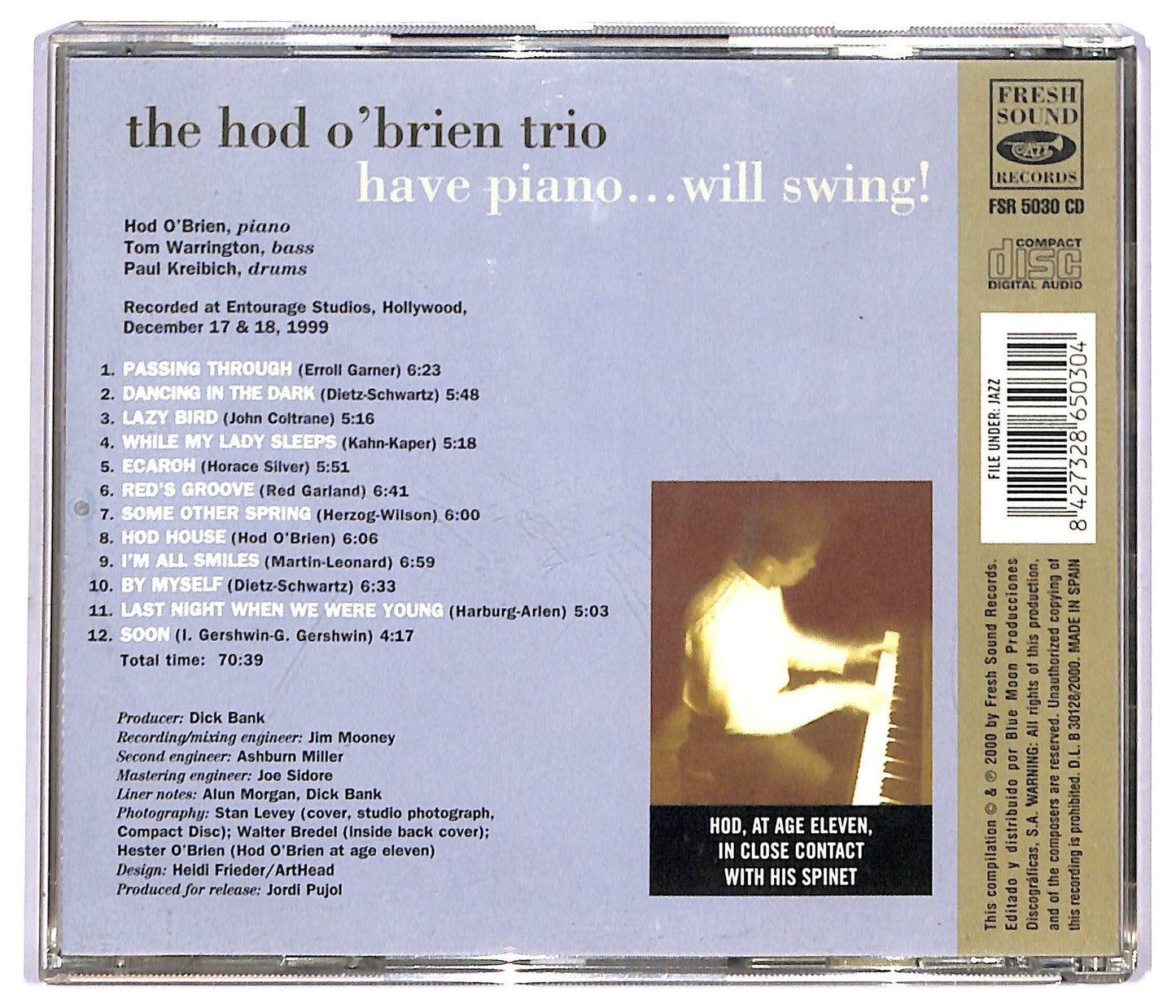 EBOND The Hod O'Brien Trio - Have Piano...Will Swing! CD CD093353