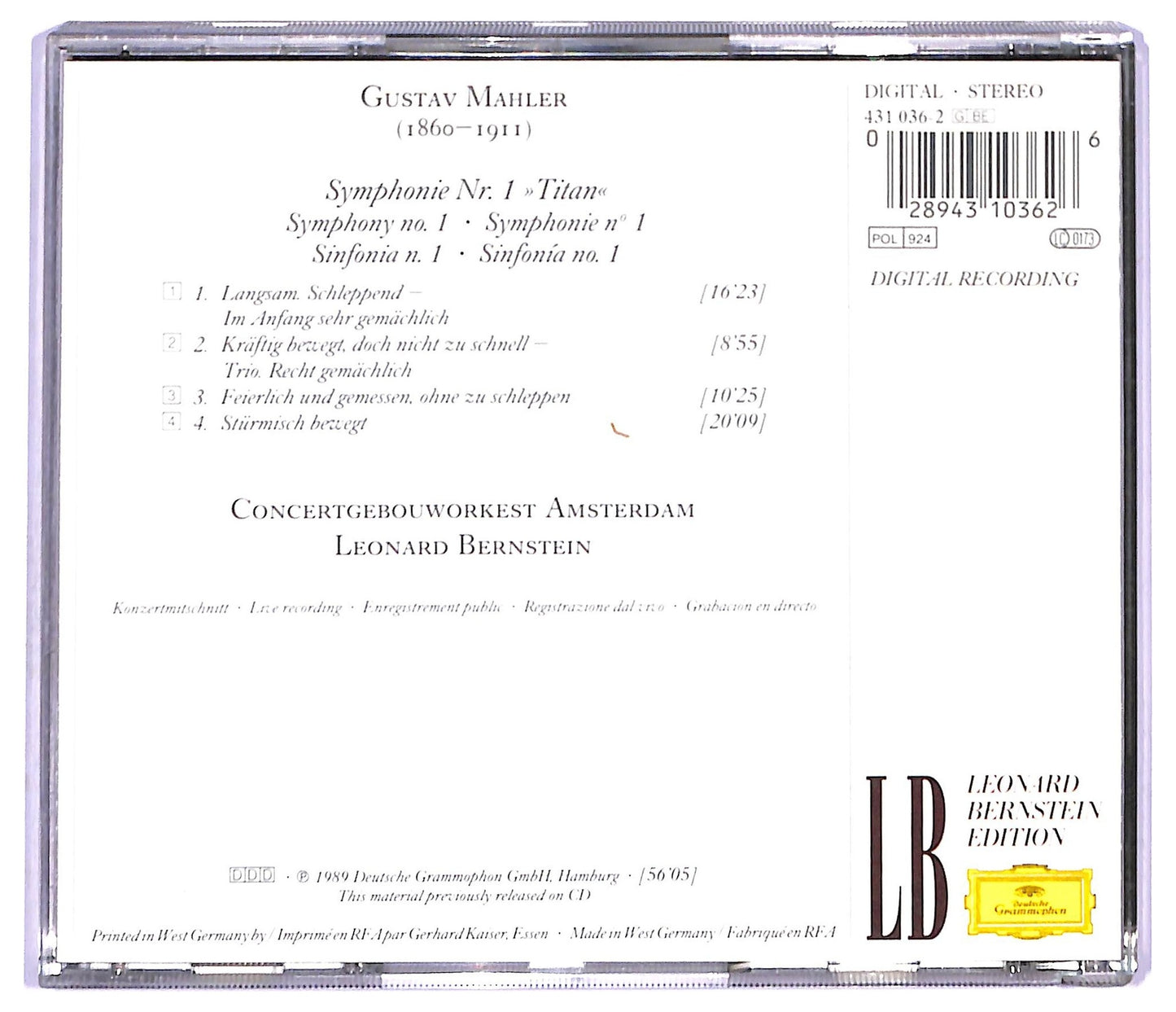 EBOND Gustav Mahler - Symphonie No. 1 CD CD093521