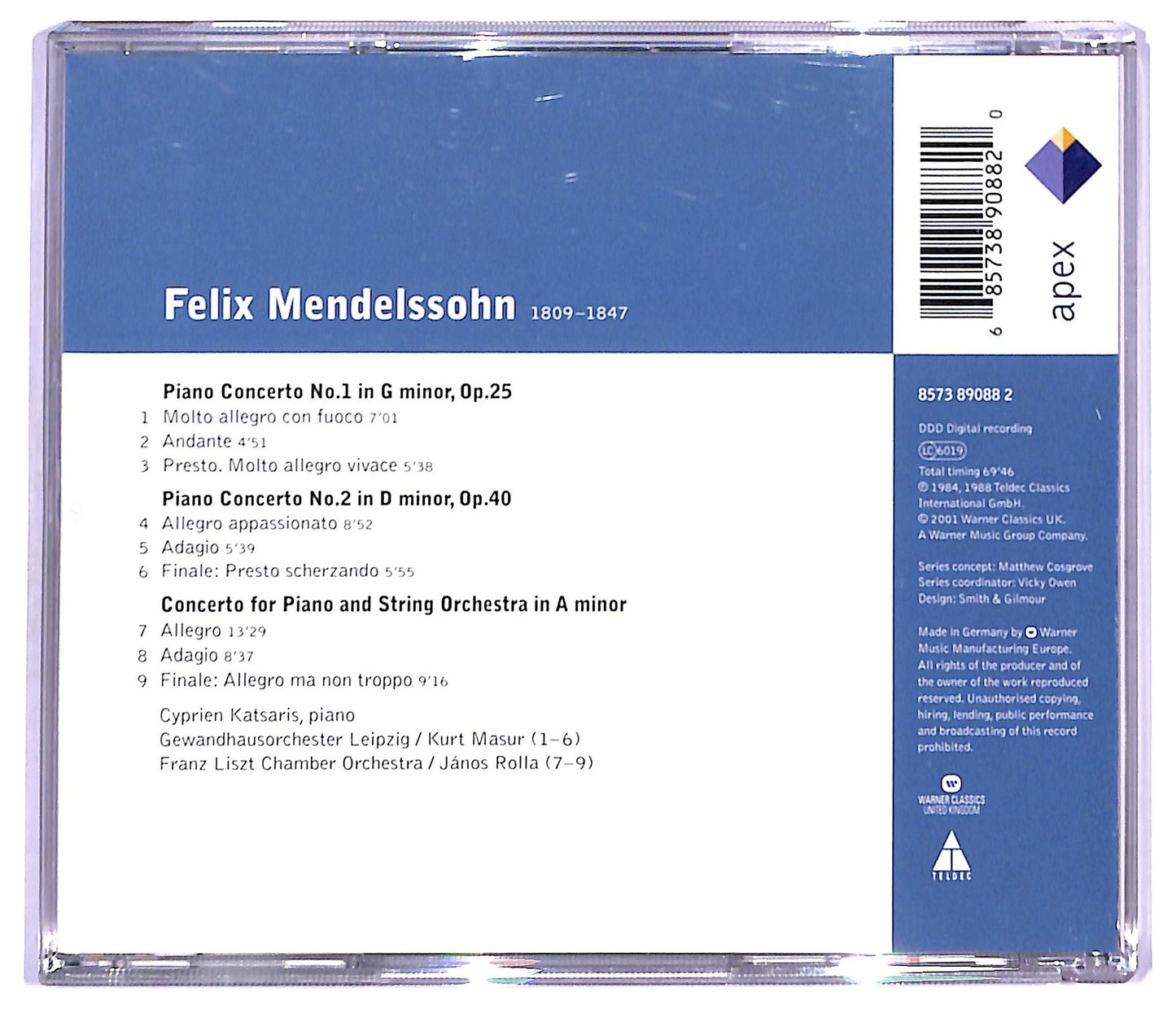 EBOND Felix Mendelssohn - Piano Concertos Nos. 1 &. 2 CD CD093541