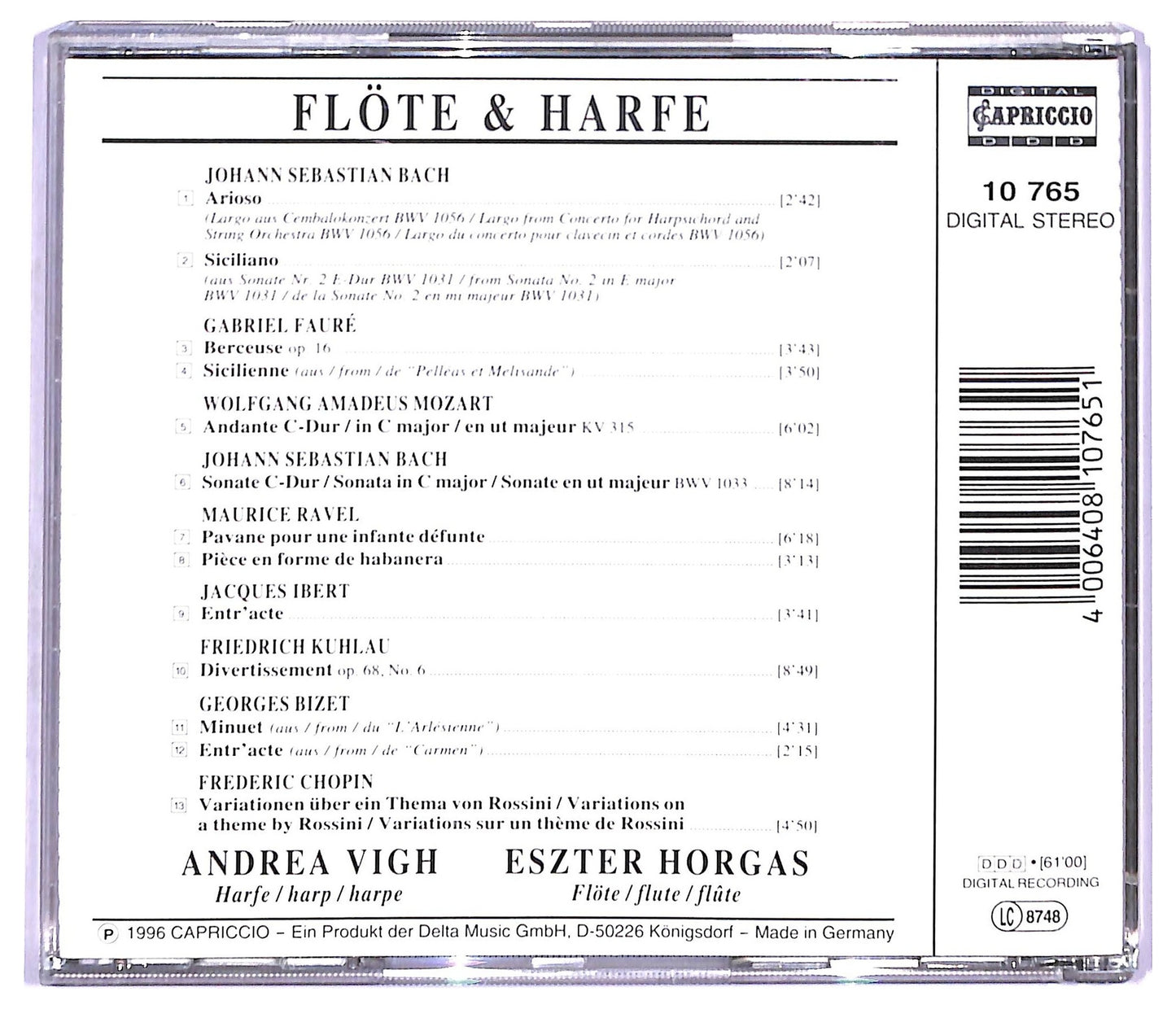 EBOND Andrea Vigh Eszter Horgas - Flote und Harfe CD CD093553