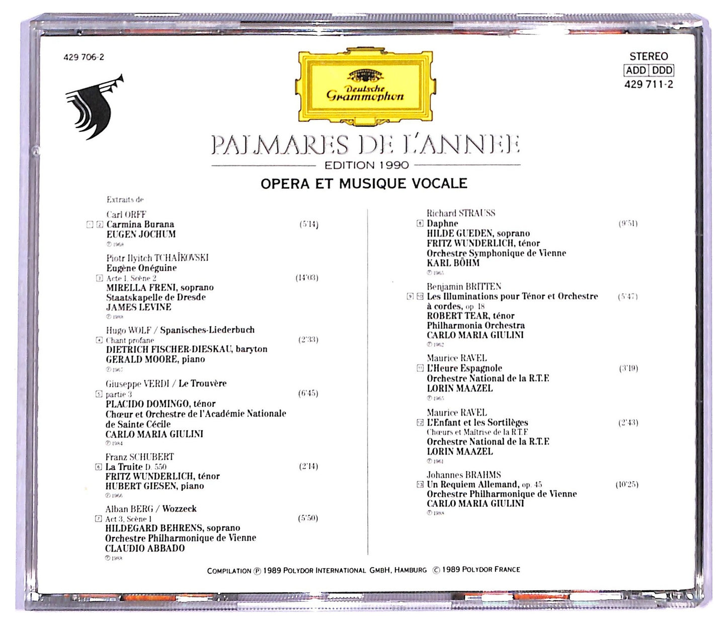 EBOND Various - Palmares de L'annee - Edition 1990 CD CD093555