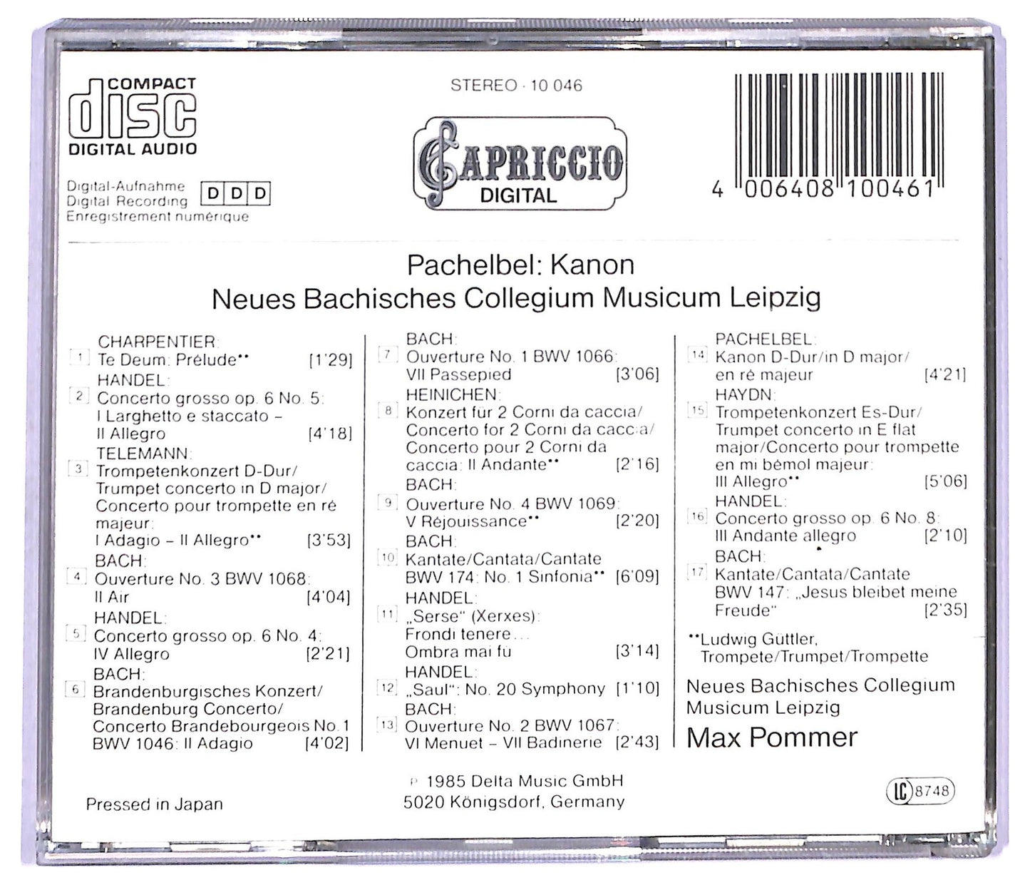 EBOND Pachelbel Kanon - Neues Bachisches Collegium Musicum Leipzig CD CD093635