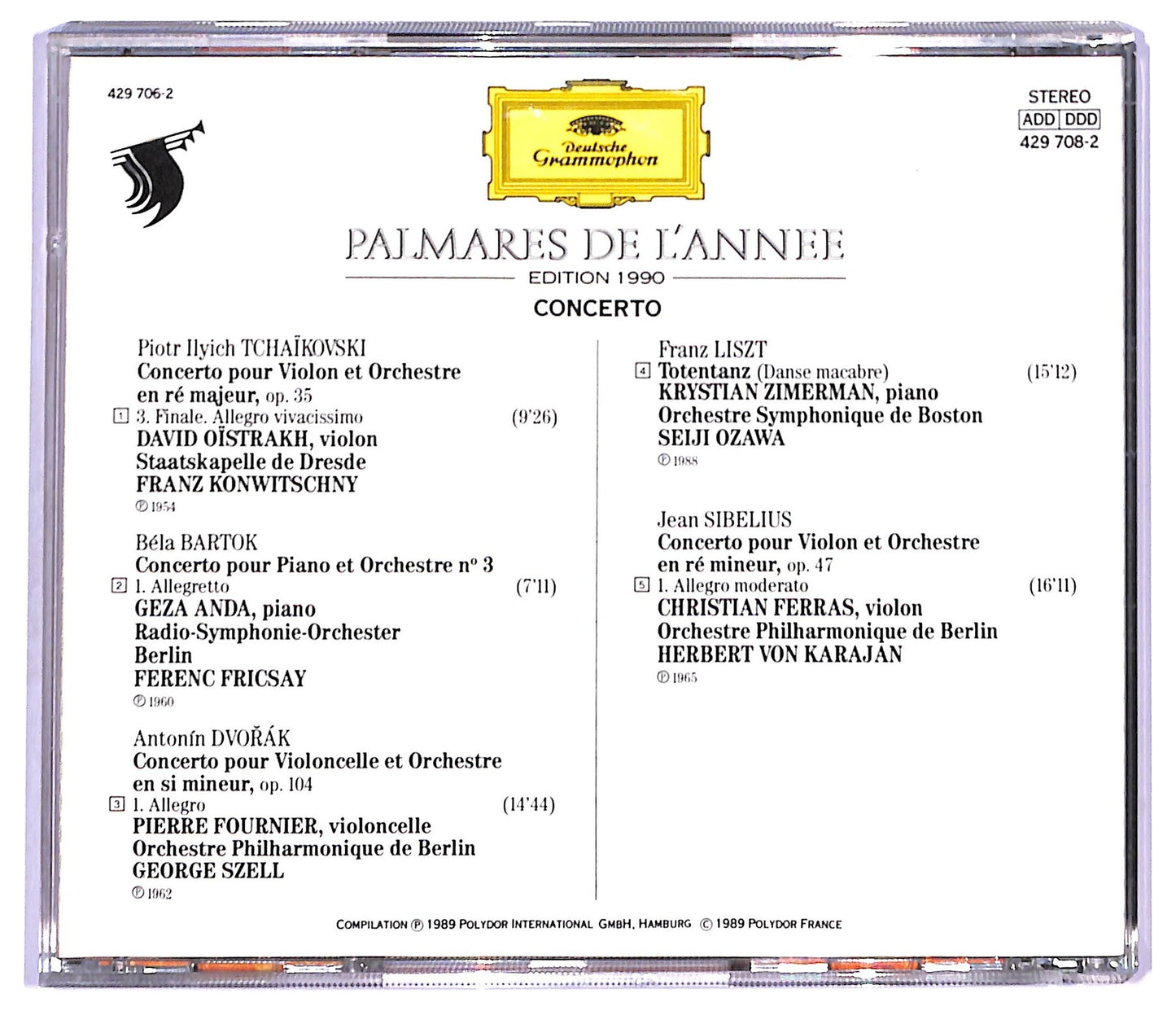 EBOND Various - Palmares de L'annee - Edition 1990 CD CD093650