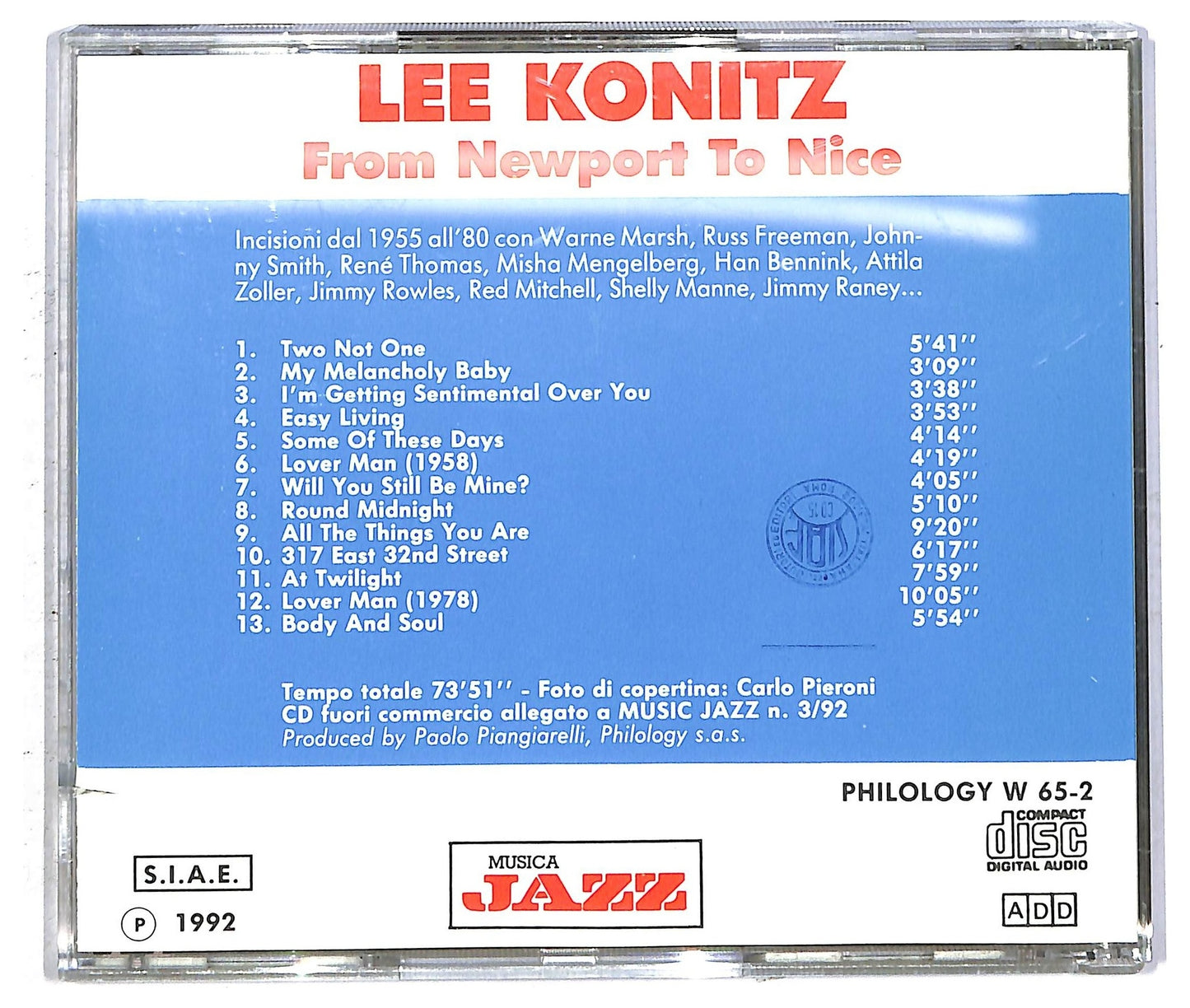 EBOND Lee Konitz - From Newport To Nice CD CD093704