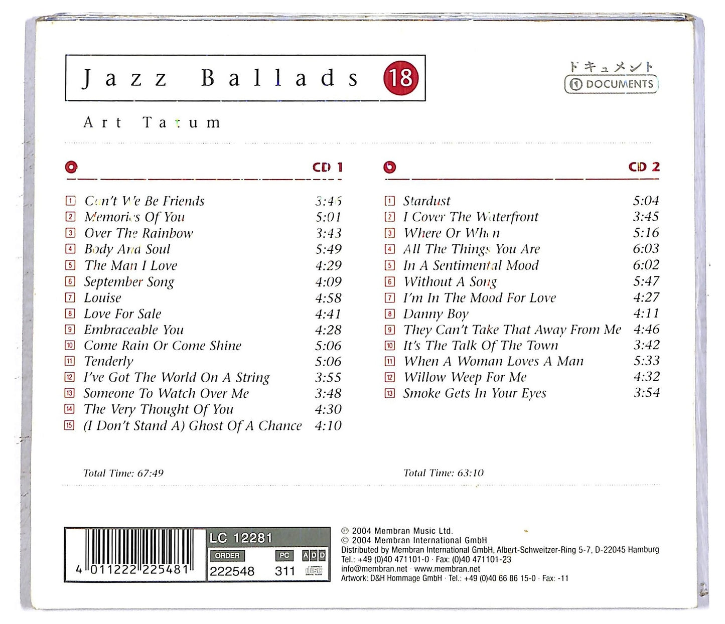 EBOND A. Tatum - Jazz Ballads 18 CD CD093721