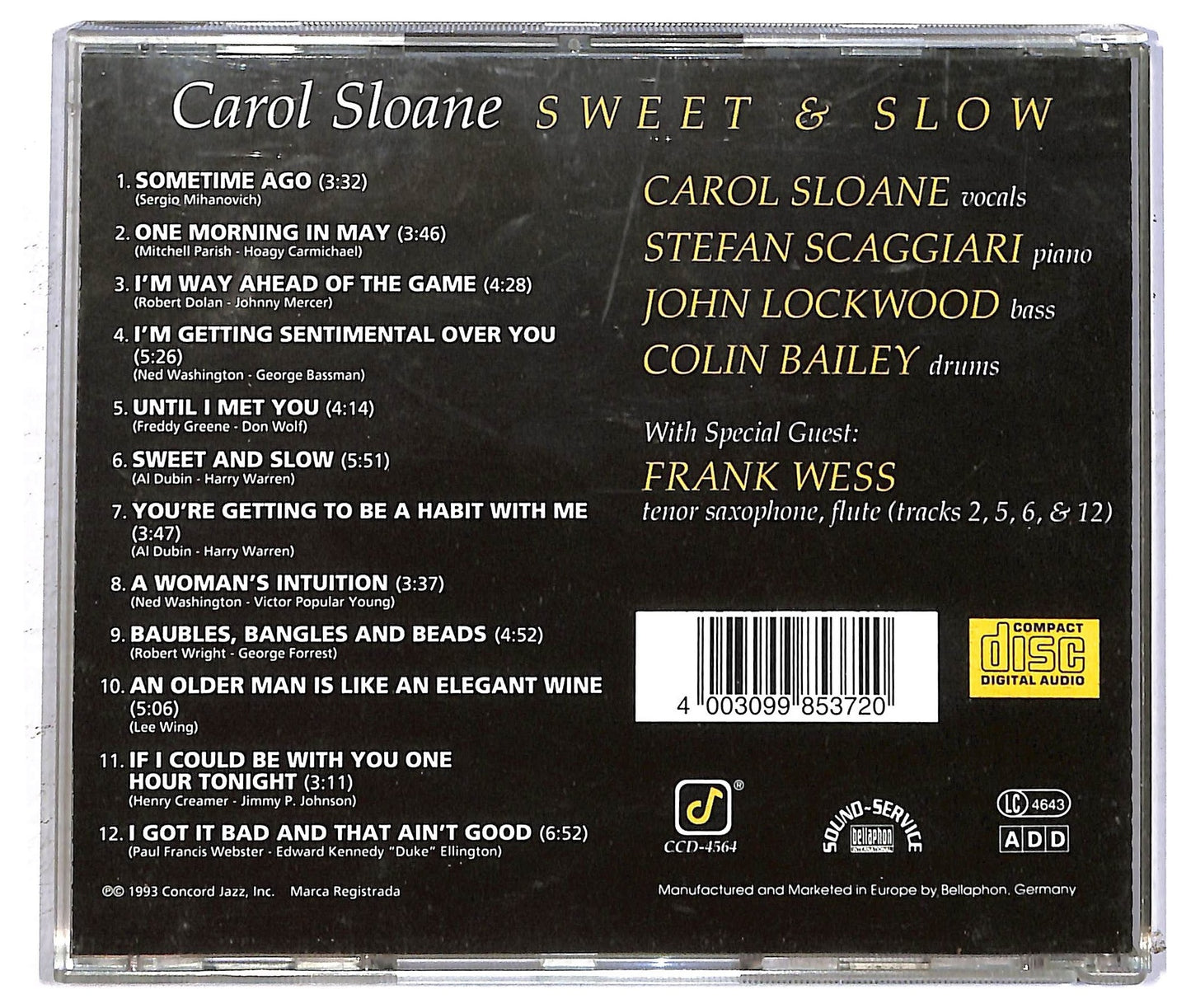 EBOND Carol Sloane - Sweet & Slow CD CD093722