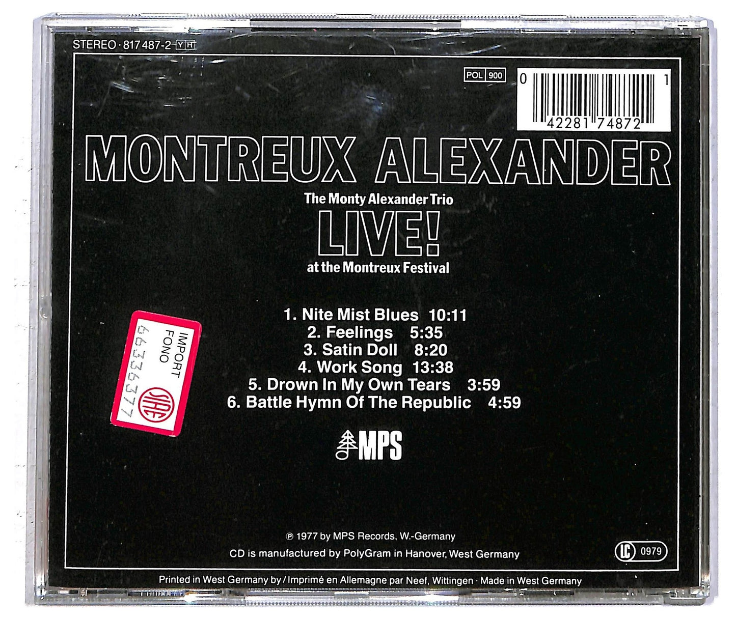 EBOND The Monty Alexander Trio - Live! At The Montreux Festival 1976 CD CD093725