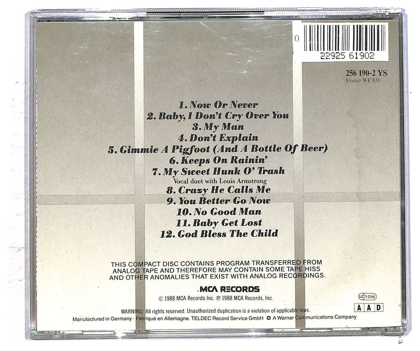 EBOND Billie Holiday - Lady's Decca Days, Volume One CD CD093736