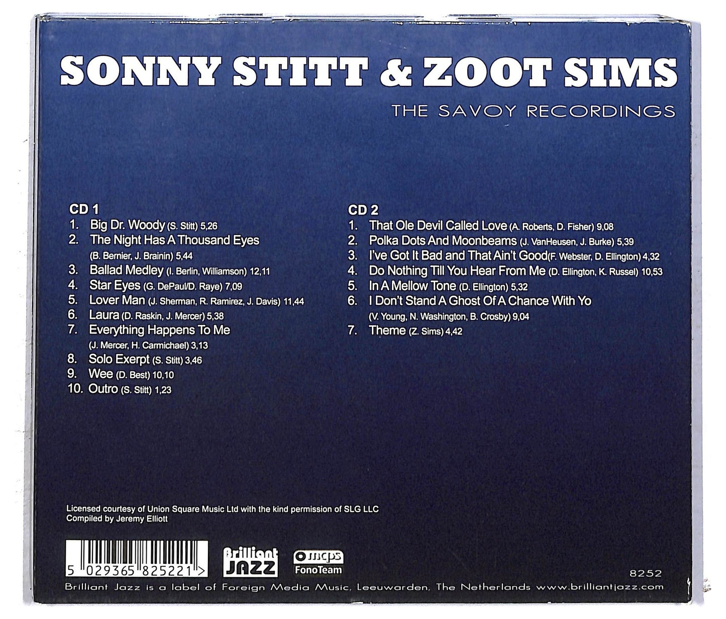 EBOND Sonny Stitt, Zoot Sims -The Savoy Sessions CD CD093737