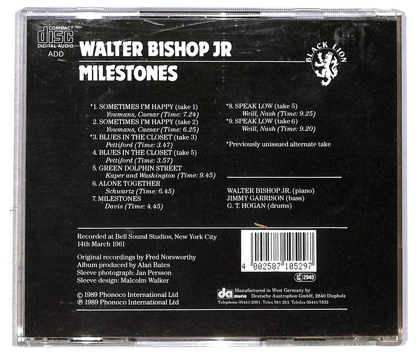 EBOND Walter Bishop Jr - Milestones CD CD093812