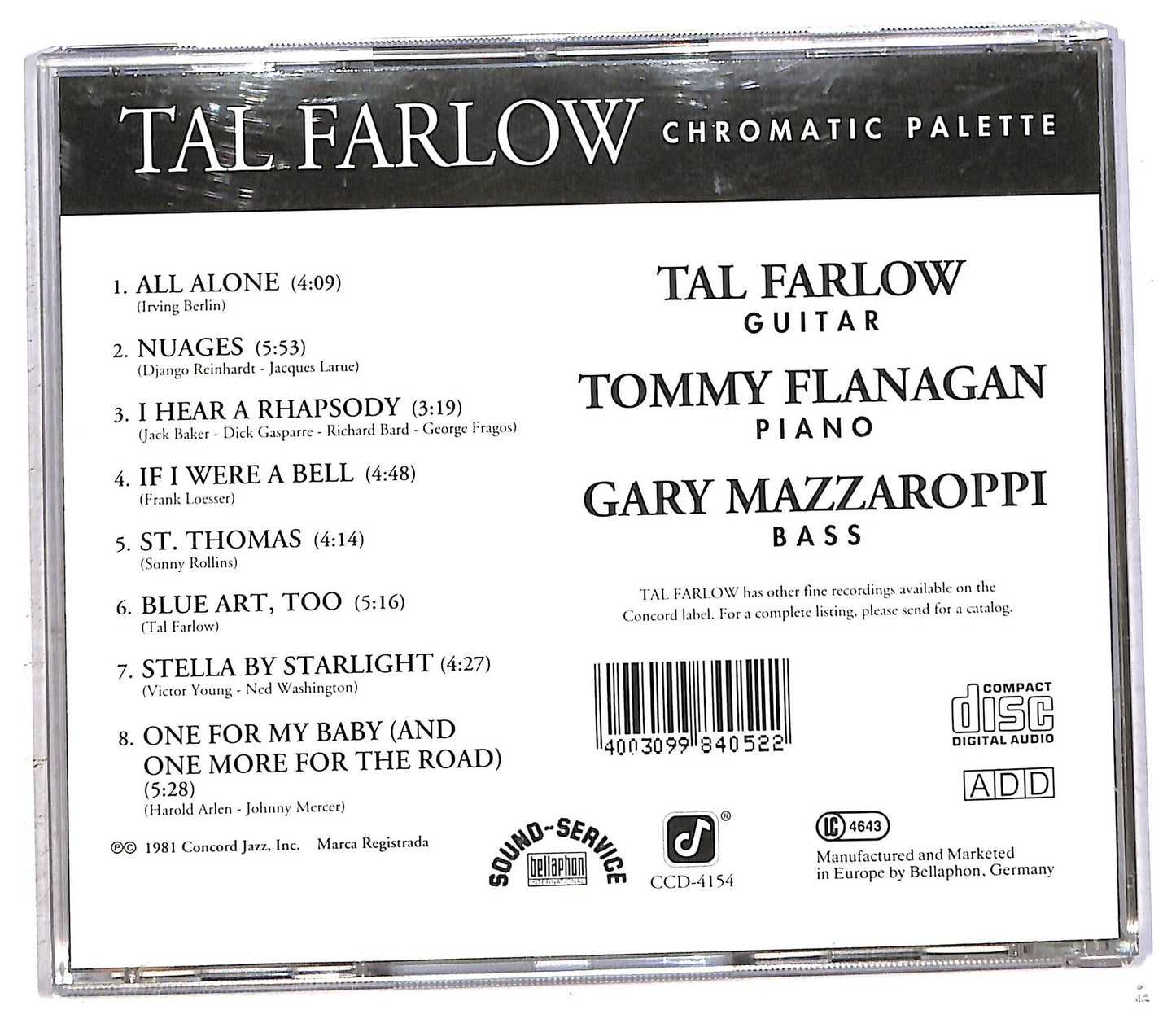 EBOND Tal Farlow - Chromatic Palette CD CD093821