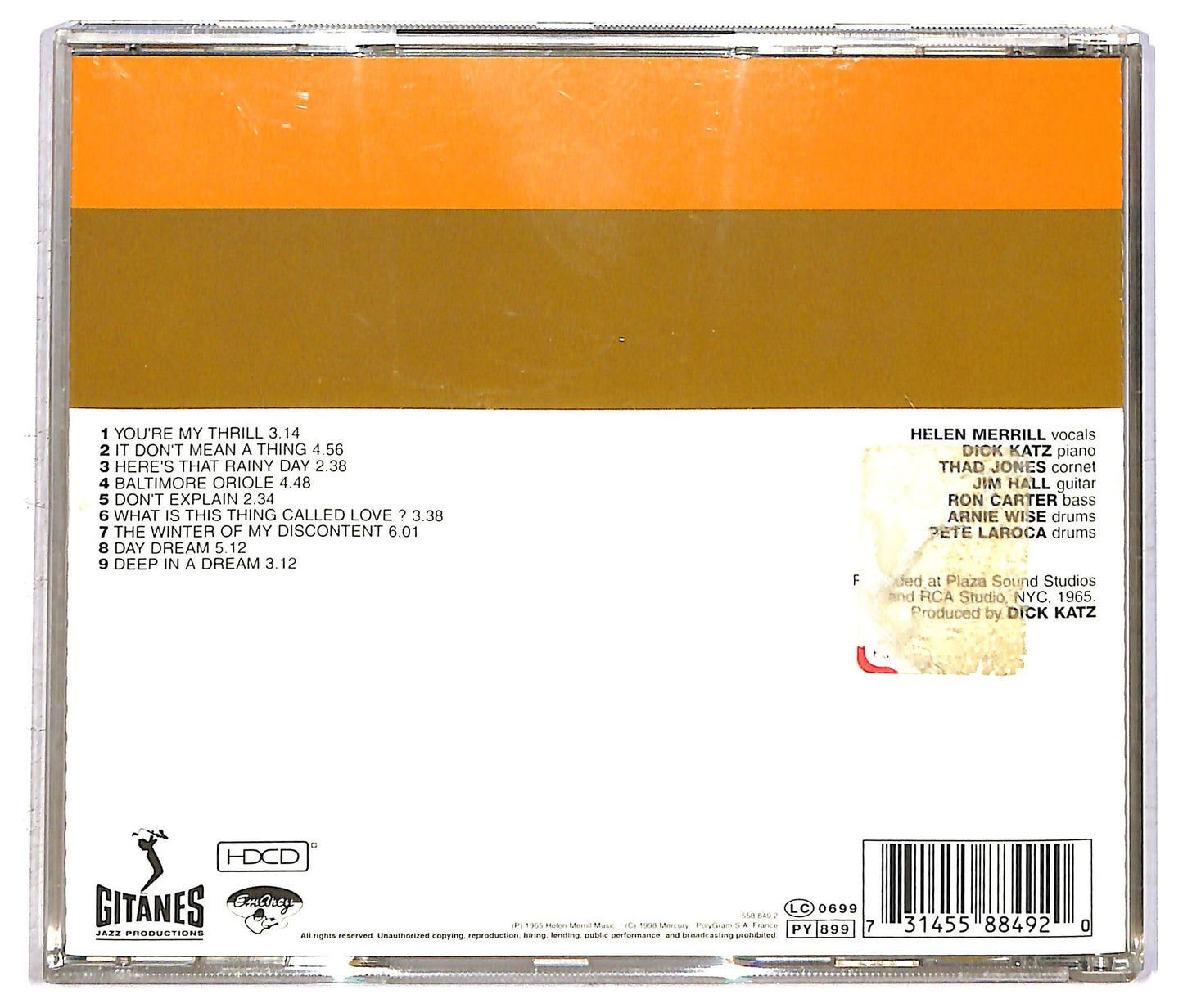 EBOND Helen Merrill Dick Katz - The Feeling Is Mutual CD CD093825