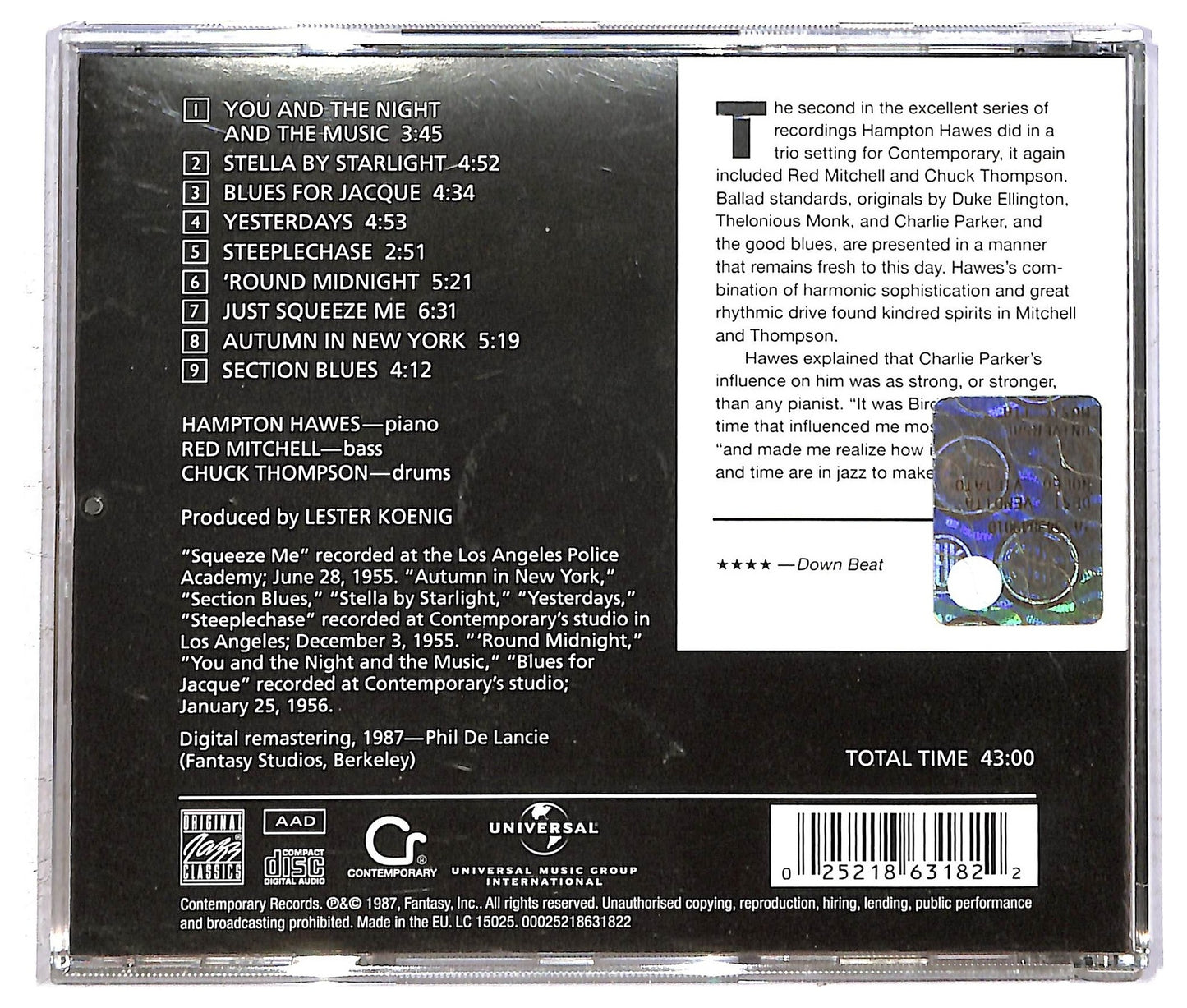 EBOND Hampton Hawes - This Is Hampton Hawes Vol. 2: The Trio CD CD093827