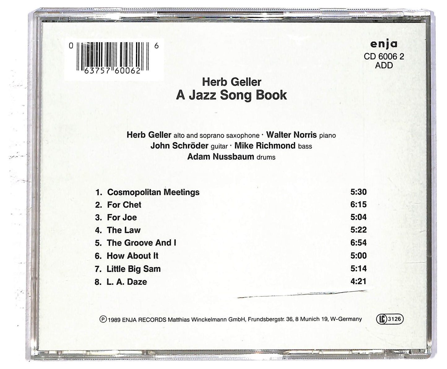 EBOND Herb Geller - A Jazz Song Book CD CD093916