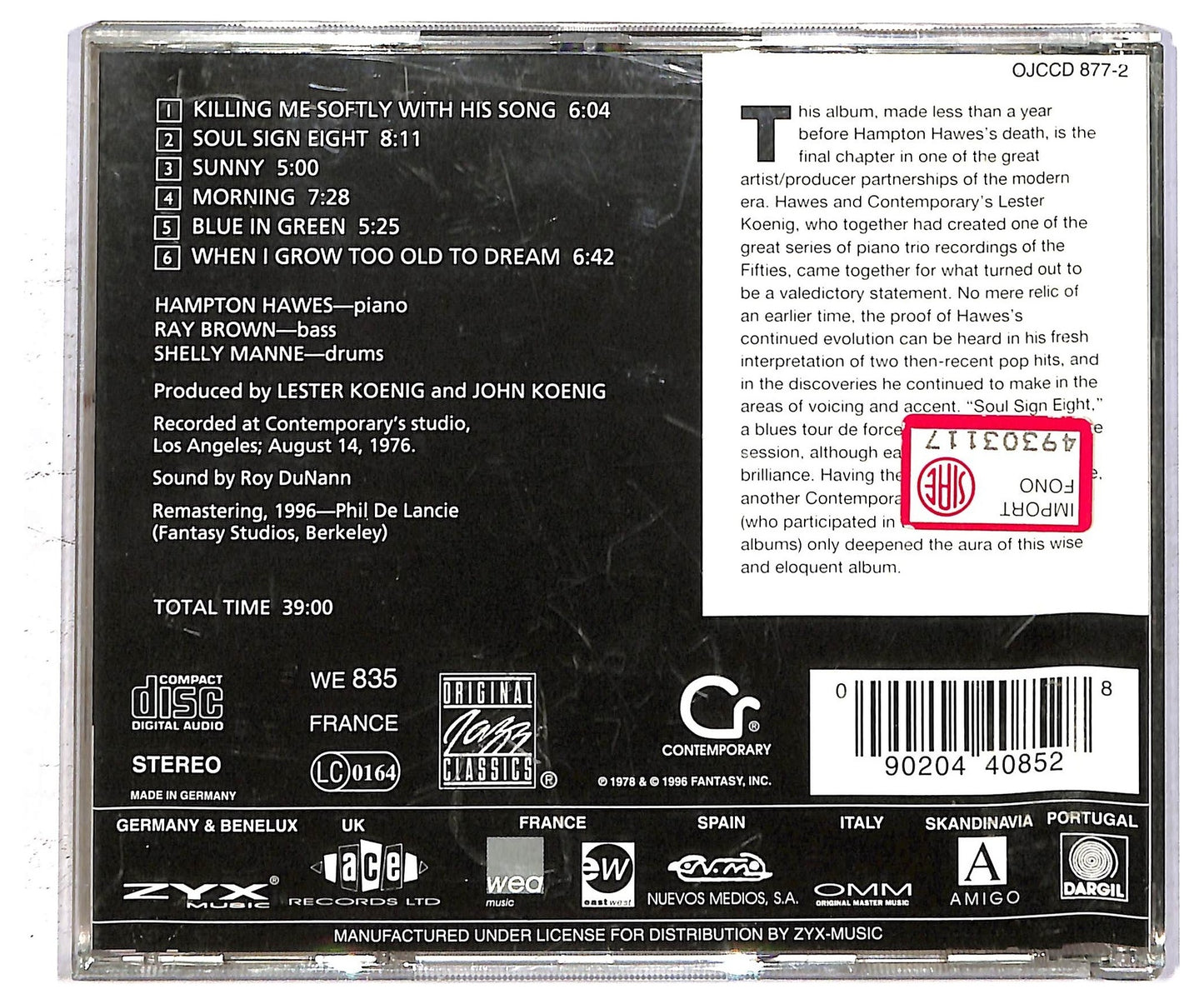 EBOND Hampton Hawes - At The Piano CD CD093937