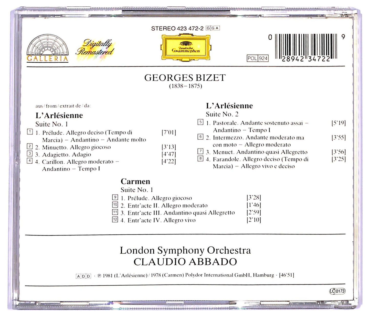 EBOND Georges Bizet - L'Arlesienne Suiten 1 & 2 CD CD094005