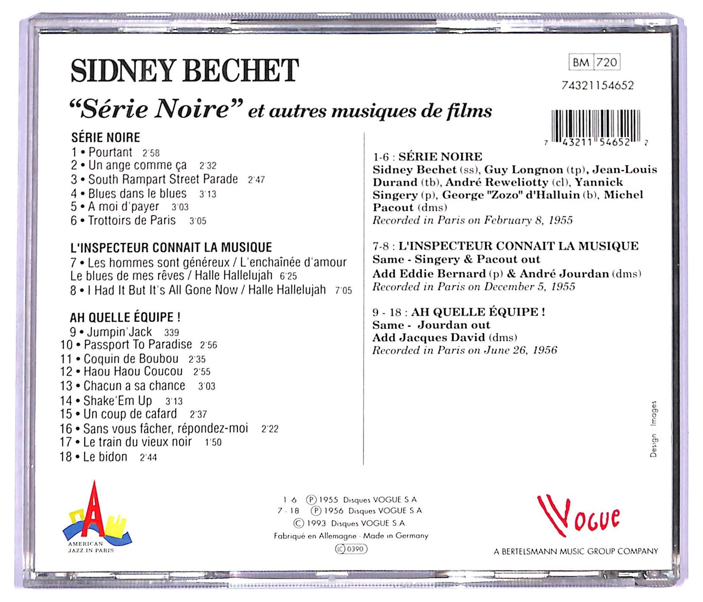 EBOND Sidney Bechet - Serie Noire CD CD094035