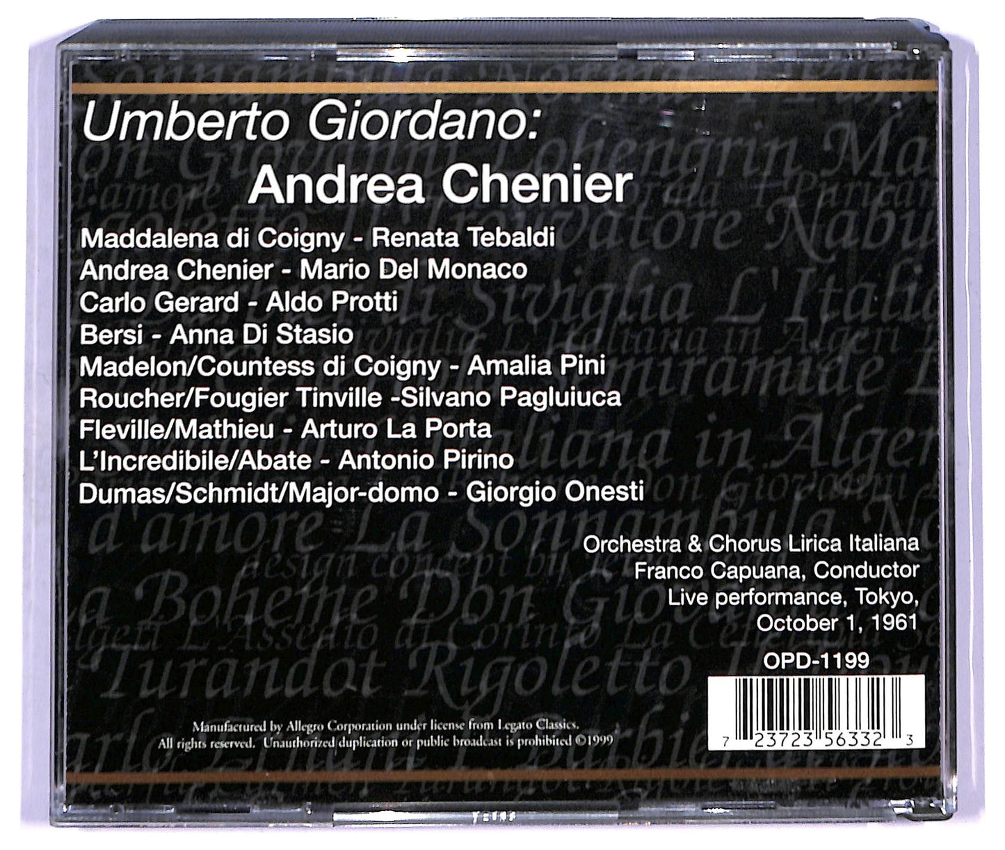 EBOND Giordano Renata Tebaldi, Mario del Monaco - Andrea Chenier CD CD094036