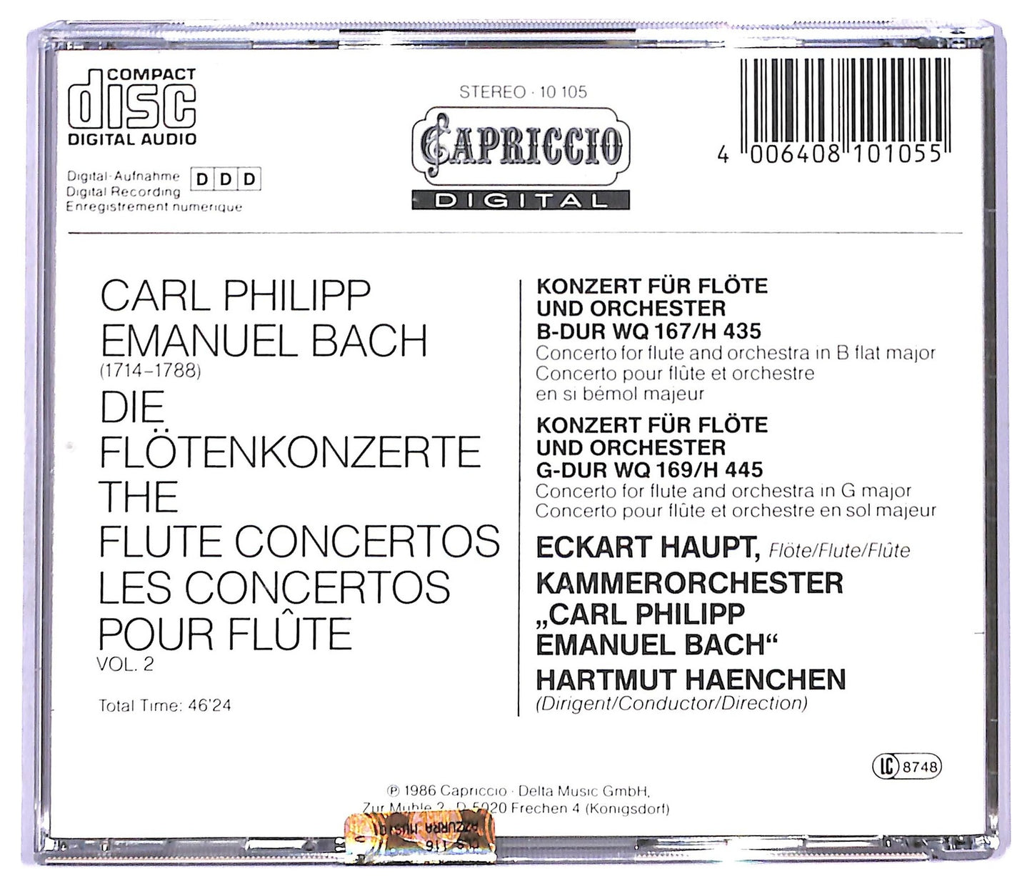 EBOND Carl Philipp Emanuel Bach - Flotenkonzerte CD CD094057